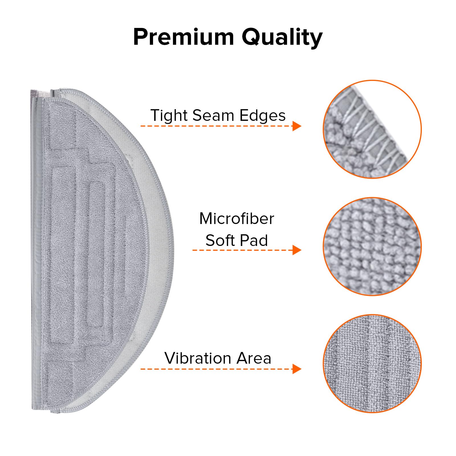 roborock 2 Pack Microfiber Mop Cloths for S8 Pro Ultra Robot Vacuum Cleaner, with Dual Sonic Vibrations Modules, Mop Pad Replacement Accessories