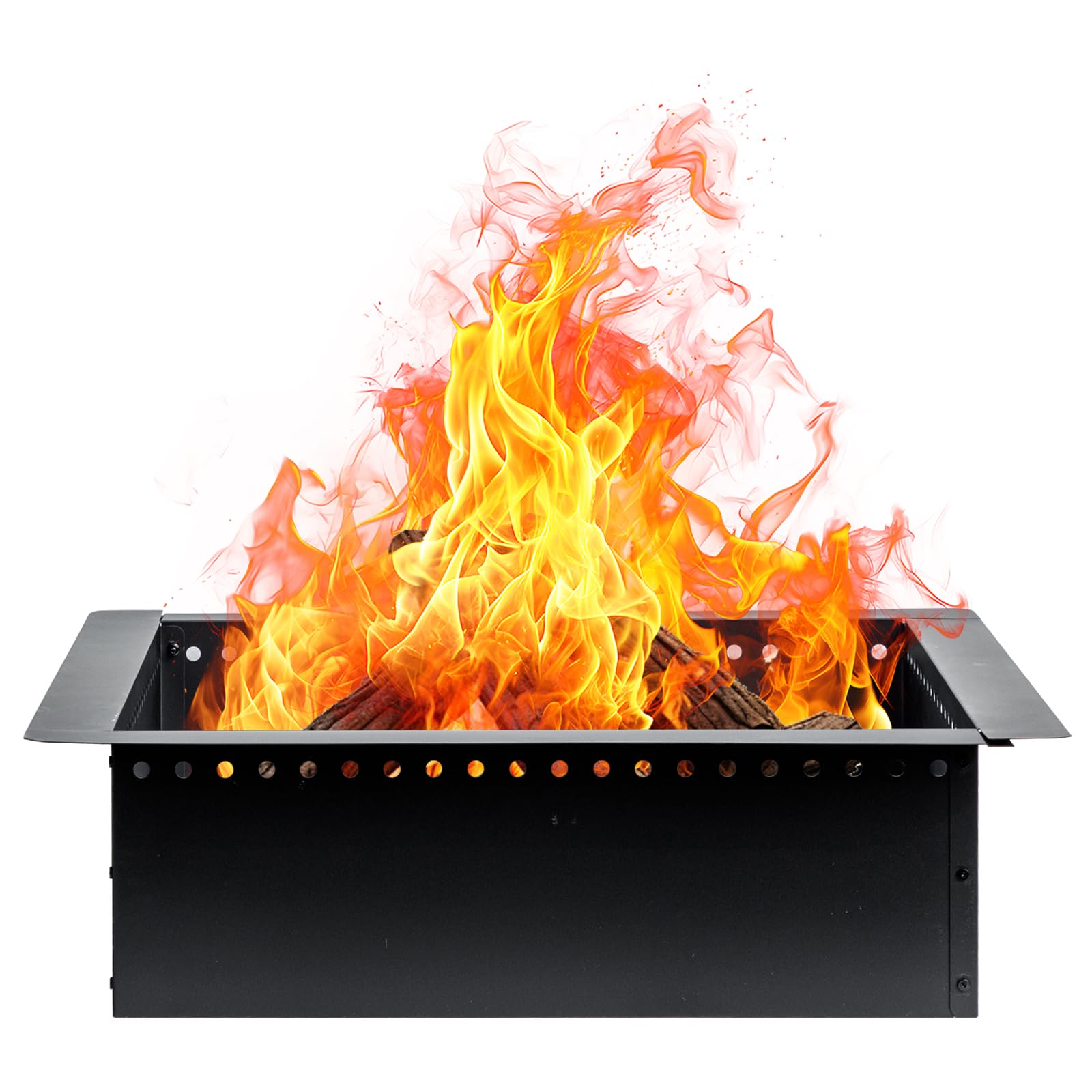 Grovellis 42 inch Outdoor Fire Pit Liner, Square Heavy Duty Fire Pits, Rim Insert Firepit for Outside, DIY Campfire Fireplace