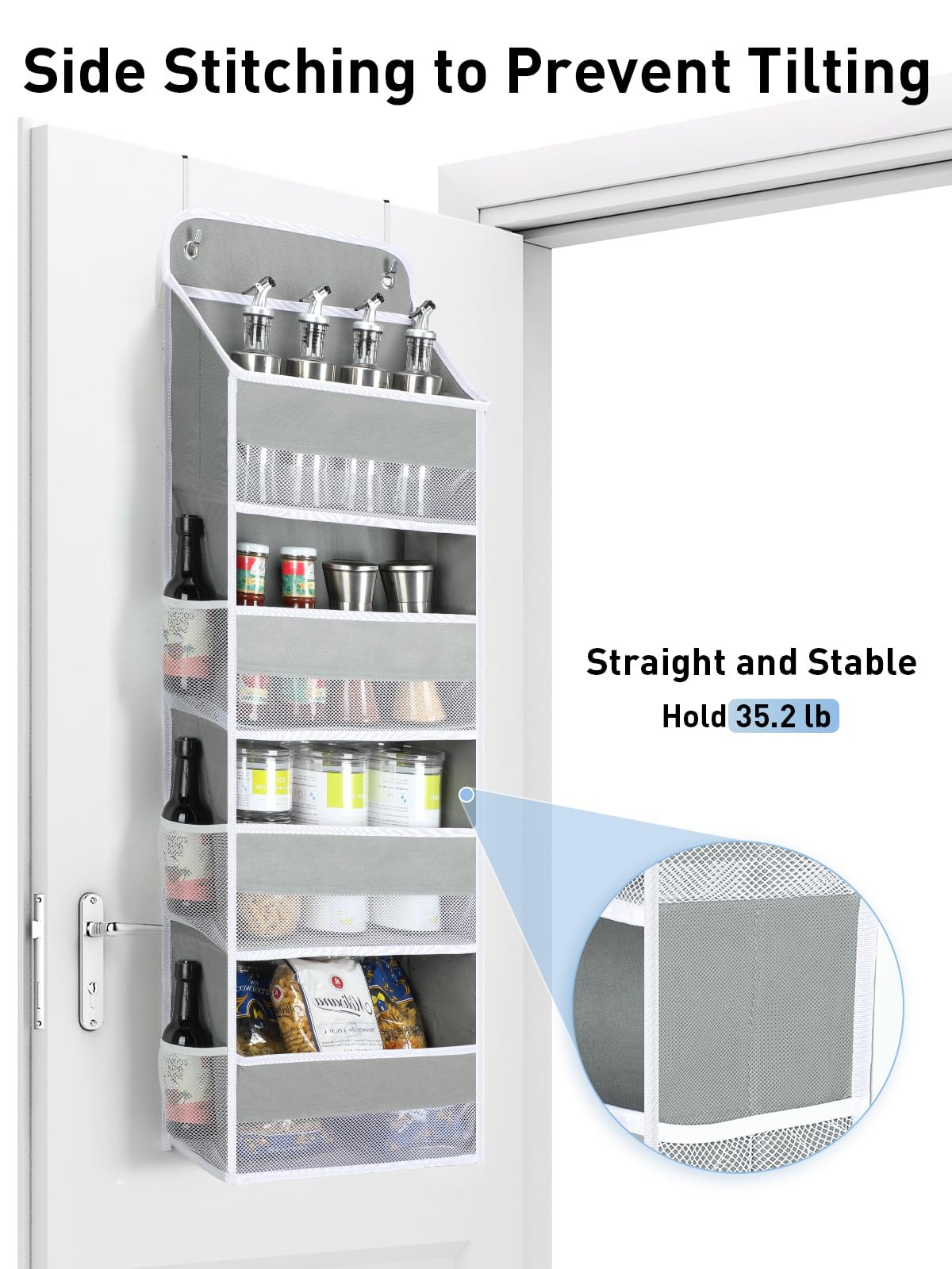 Yecaye 1 Pack Bathroom Organizers and Storage, 35.2lbs Load Toy Stuffed Animal Storage, Swing-proof Hanging Over the Door Organizer for Nursery Newborn Baby Essential Stuff