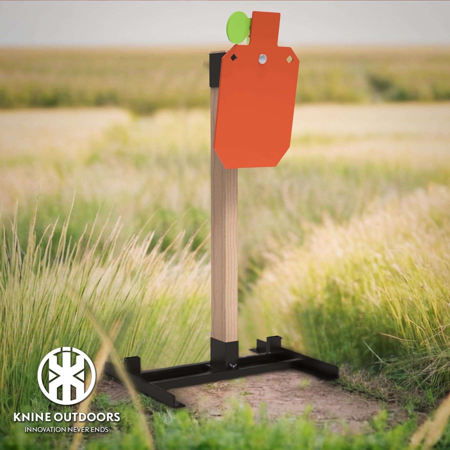 KNINE OUTDOORS Target Stand System 10x16 inch AR500 Steel Hostage Reactive Shooting Target 3/8" Thick with 2x4 Target Stand Kit