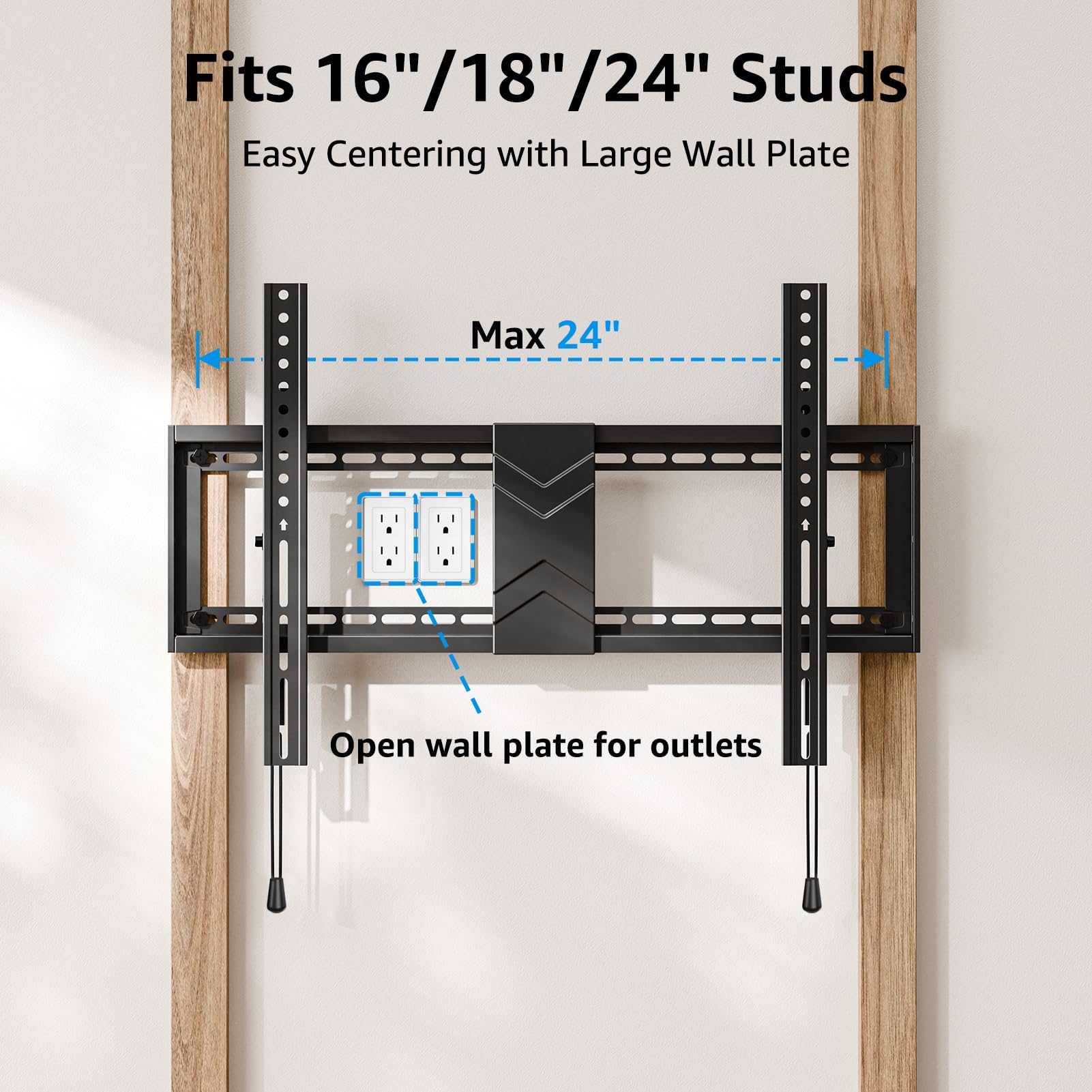 MOUNTUP Tilting TV Wall Mount Bracket for Most 37-75 Inch TV up to 99 LBS, Low Profile Tilt TV Wall Mount Max Vesa 600 x 400mm, Quick Lock and Release to Mount on 16", 18", 24" Stud