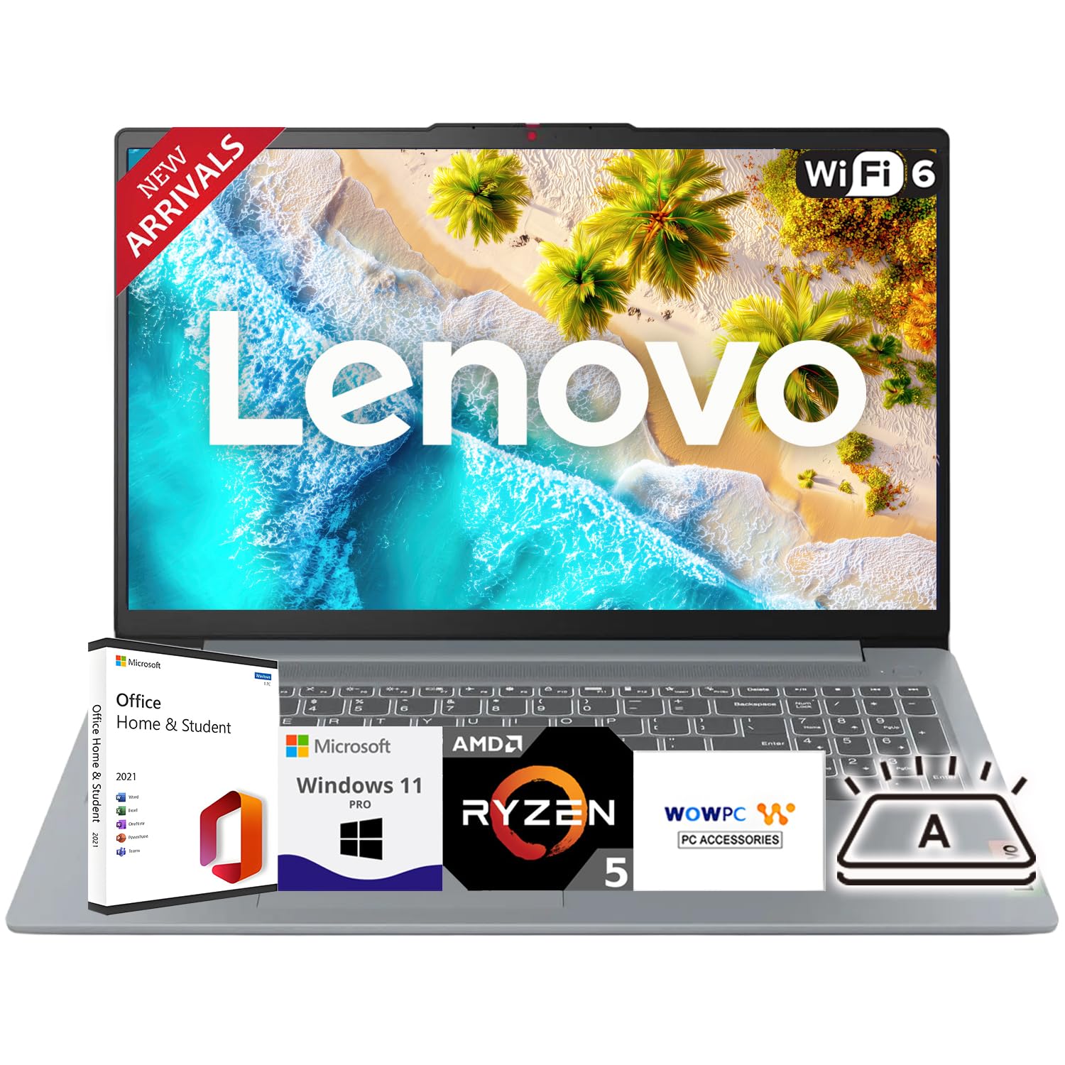 Lenovo New 15.6" Ideapad Business and Student Laptop(2025/2026 Edition), AMD Ryzen 5 5625U(Outperforms i7-1260U), 16GB RAM, 1TB SSD, Backlit Full Keyboard, Windows 11 Pro with Microsoft Office-WOWPC