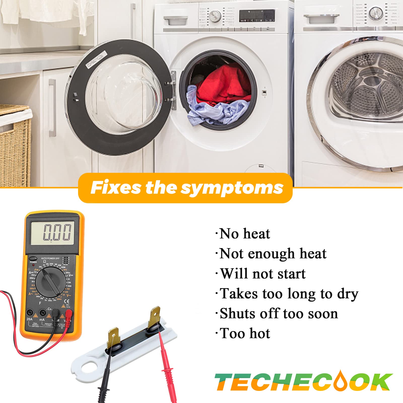 ππ₯ππ§ππππ 20Pack 3392519 Dryer Thermal Fuse by Techecook - Replacement for Whirl-Pool Ken-More Dryers - Compatible for Part 80005 3388651 WP3392519VP 694511 Thermal Fuse (20 Pack)