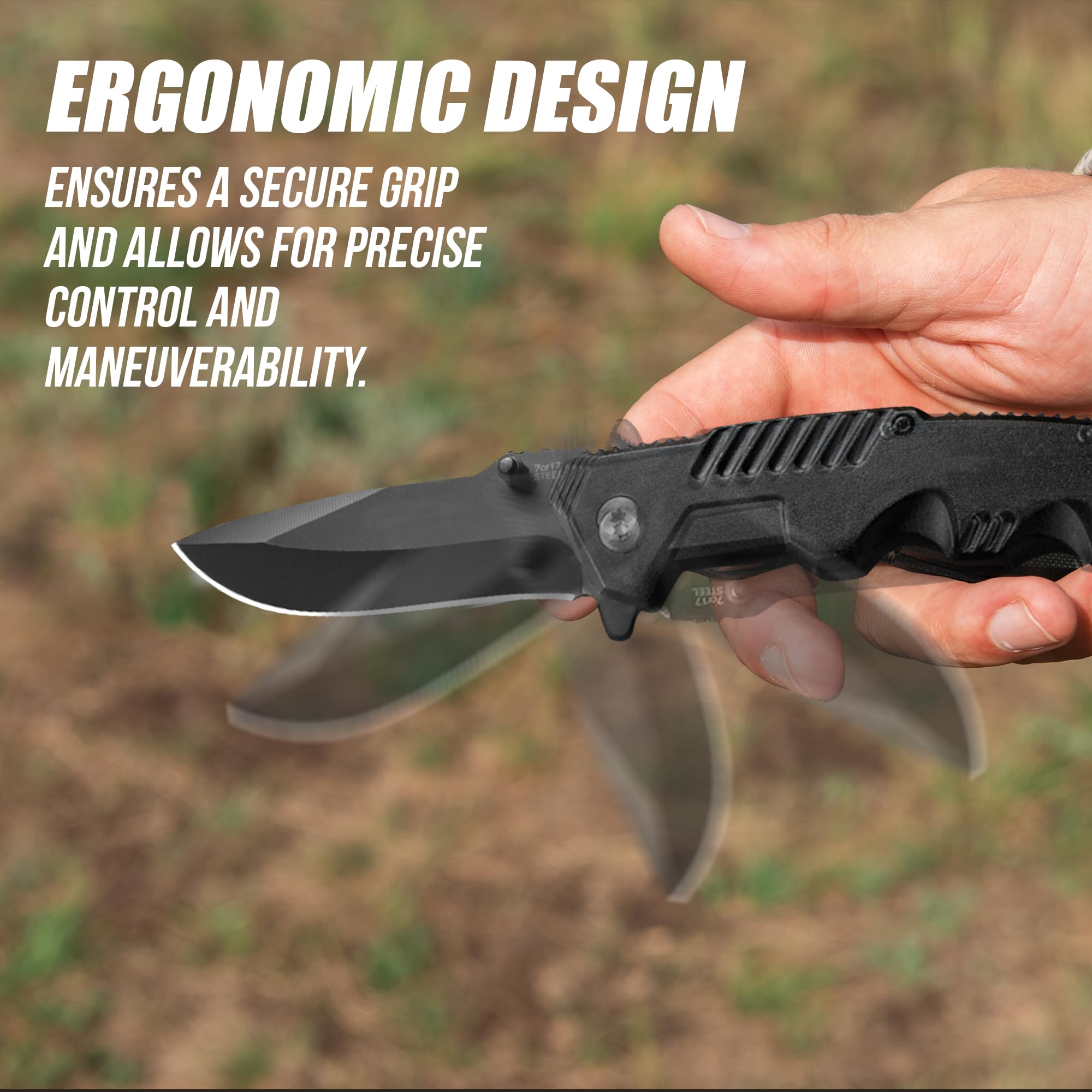 AOSILEY Pocket Folding Knife with Stainless Steel Point Lock Blade Knives and Lightweight Lockback Multi-Tool for Camping, Outdoor, Hunting,Survival and EDC