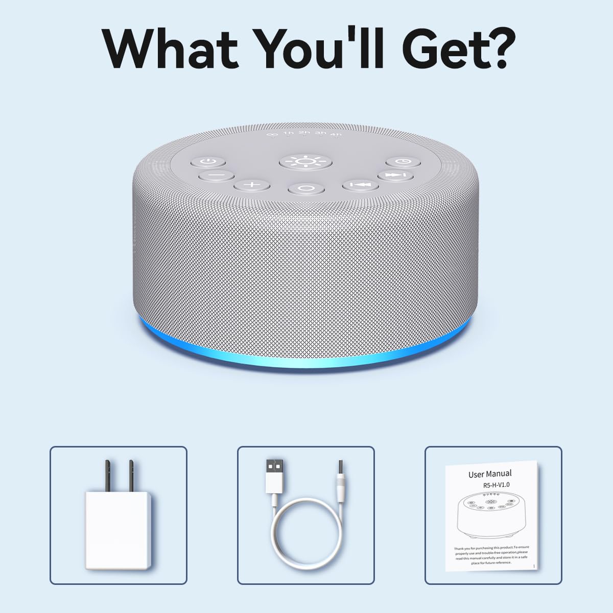 Sound Machine Night Light White Noise Brown Noise Machine 30 Non Looping Sounds 12 Lights 5 Timers 36 Adjustable Volume Memory Function Sleep Sounds Machine for Baby Kids Adult & Home Office Travel