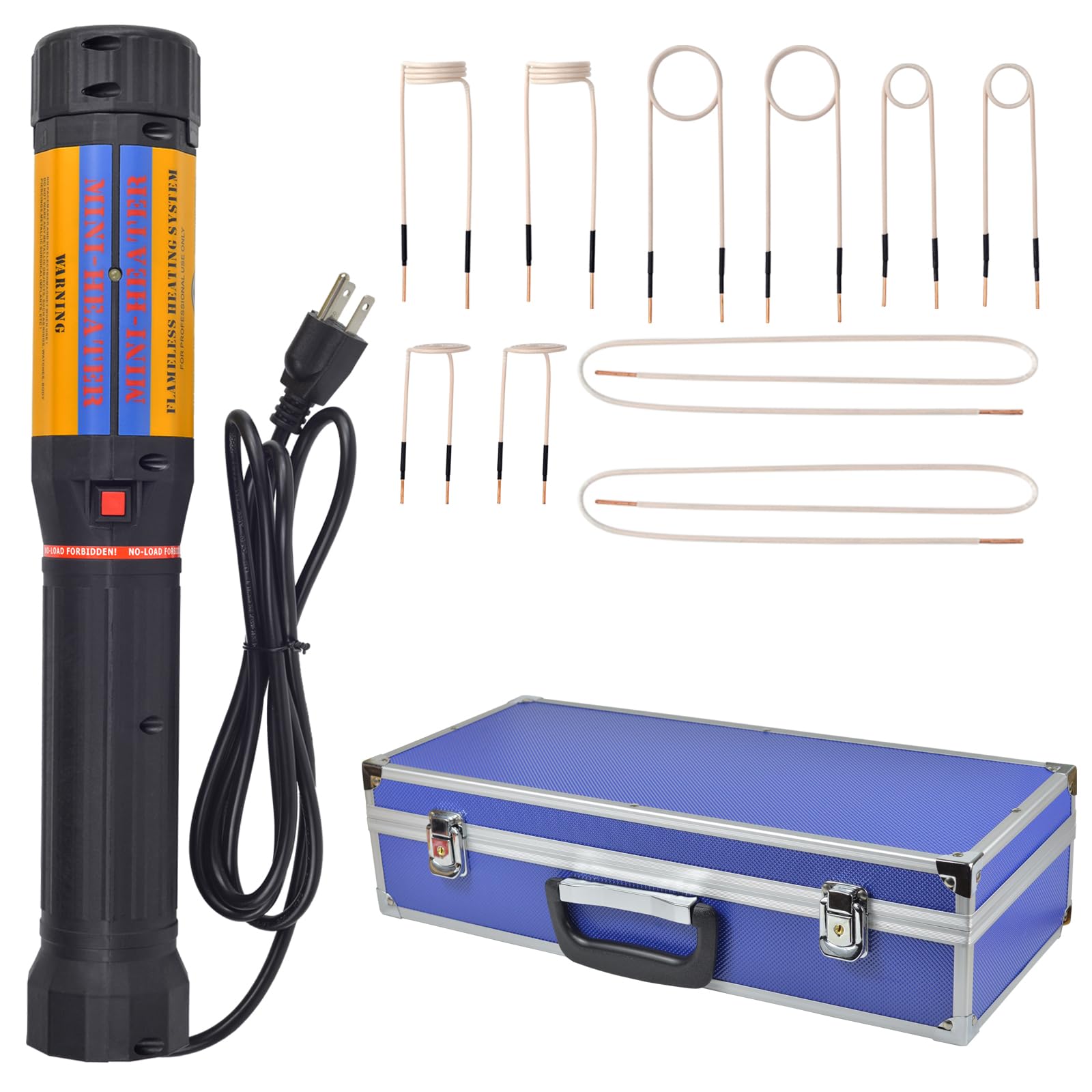 1100W Induction Heater Tool, 10 Coils Magnetic Induction Heater Kit Automotive Flameless Heating Handheld Bolt Removal Rusty Screw Removing Tool