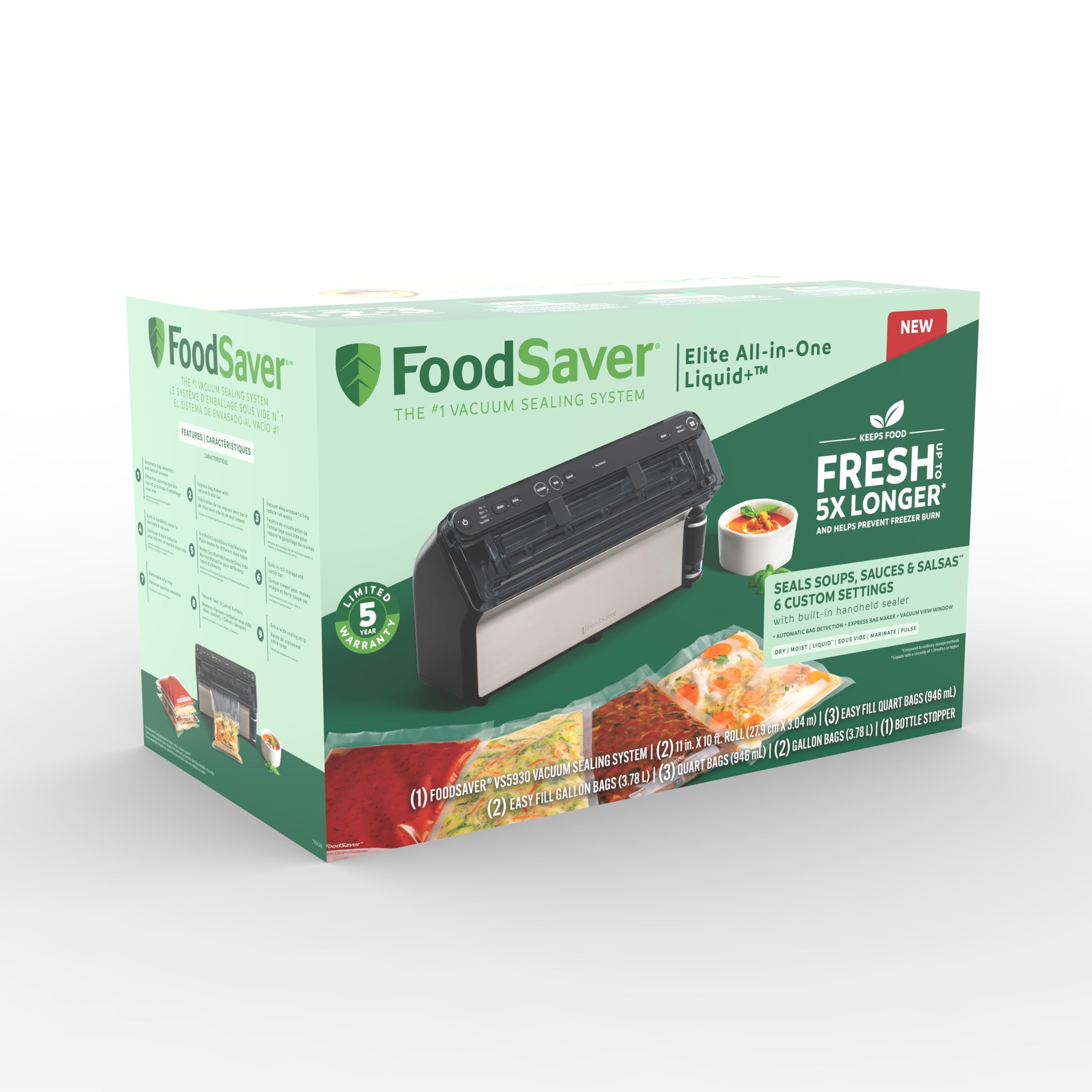 FoodSaver Elite All-in-One Liquid+â„¢ Vacuum Sealer with Bags