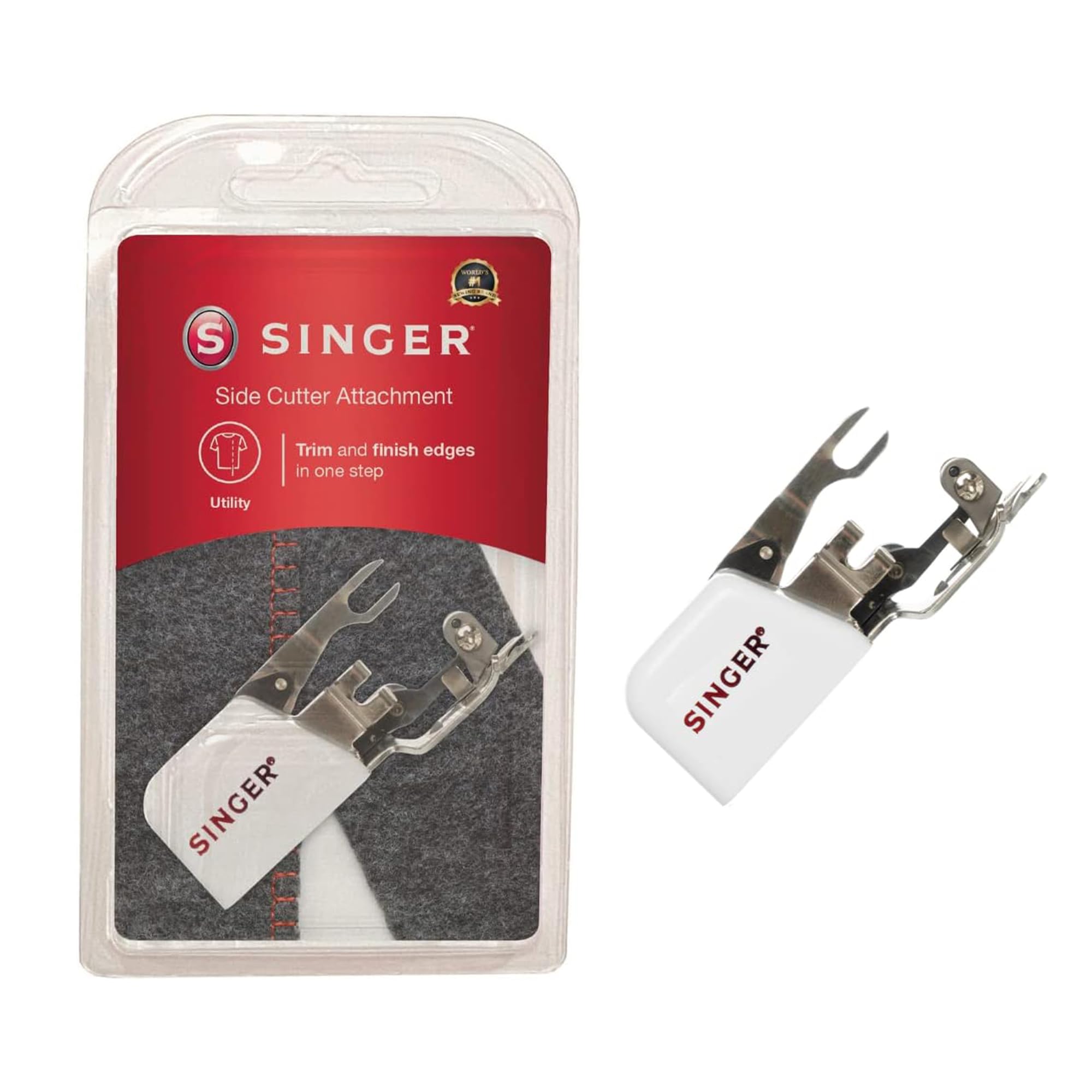 SINGER Side Cutter Attachment | Trim & Finish Fabric Edges Seamlessly | Ideal for Zigzag & Overedge Stitches | Compatible with Low-Shank Sewing Machines