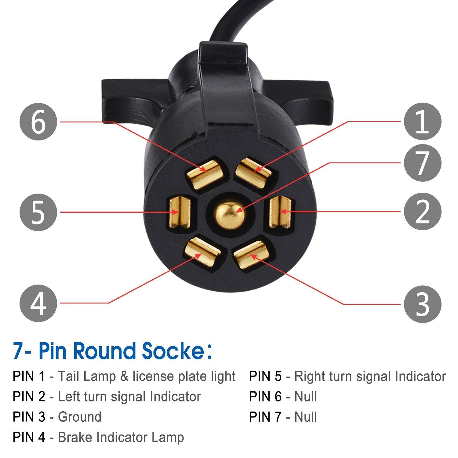 LINKITOM Magnetic LED Trailer Towing Light Kit, 24ft Cable with 7 pin plug, IP68 Waterproof, DOT Approved