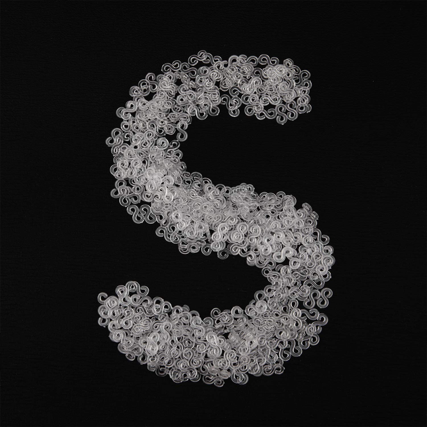 300 Pieces Rubber Band S Clips Loom Band Clips Plastic Connectors Refills for Loom Bracelets (Clear)