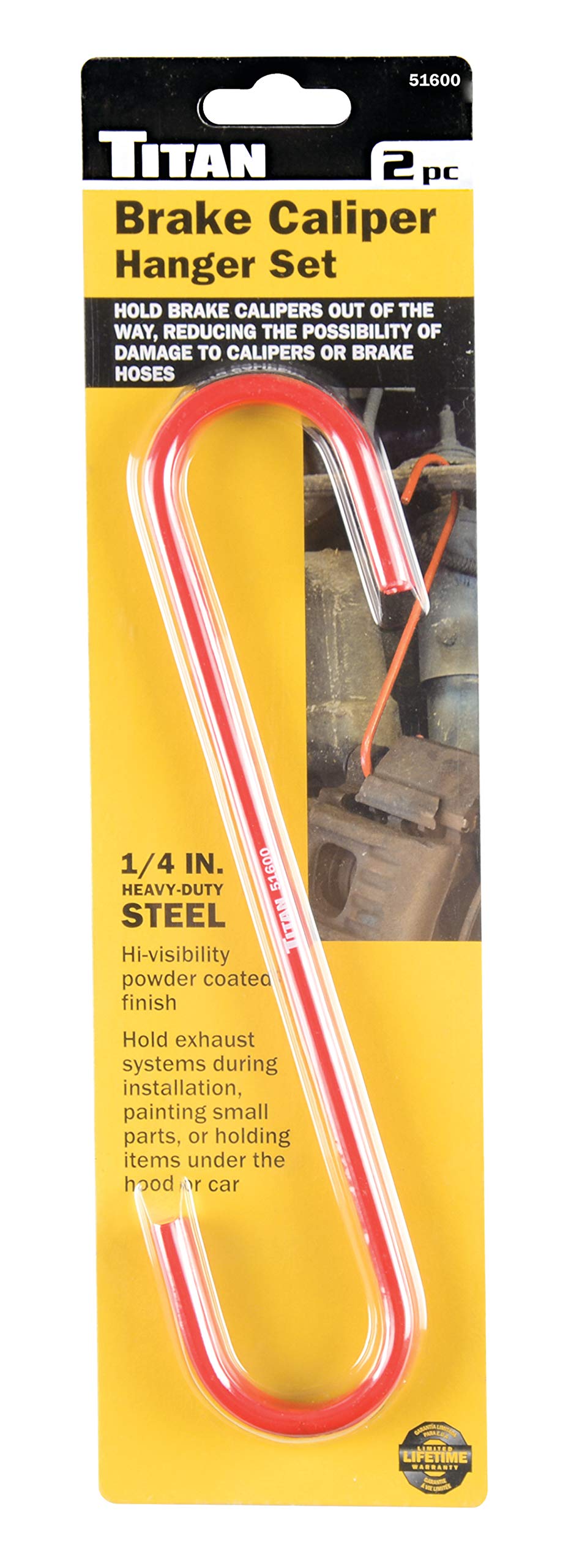Titan 51600 2-Piece Red Brake Caliper Hanger Set