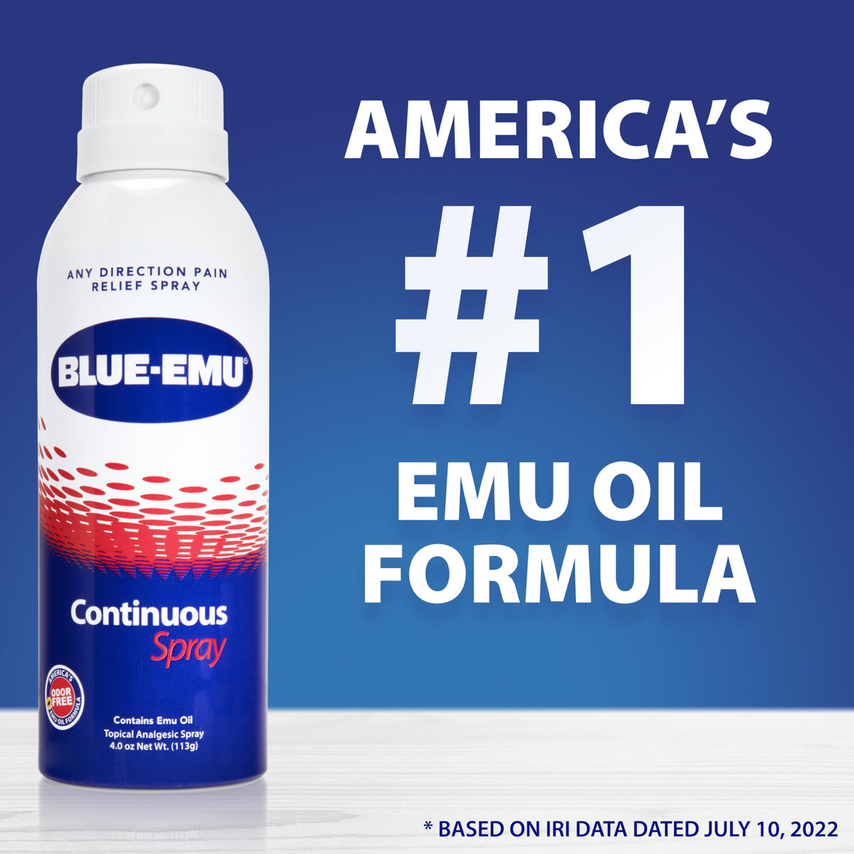 Blue Emu Pain Relief Spray for Muscle, Joint & Bruises Fast Drying Support w/Emu Oil, 4oz