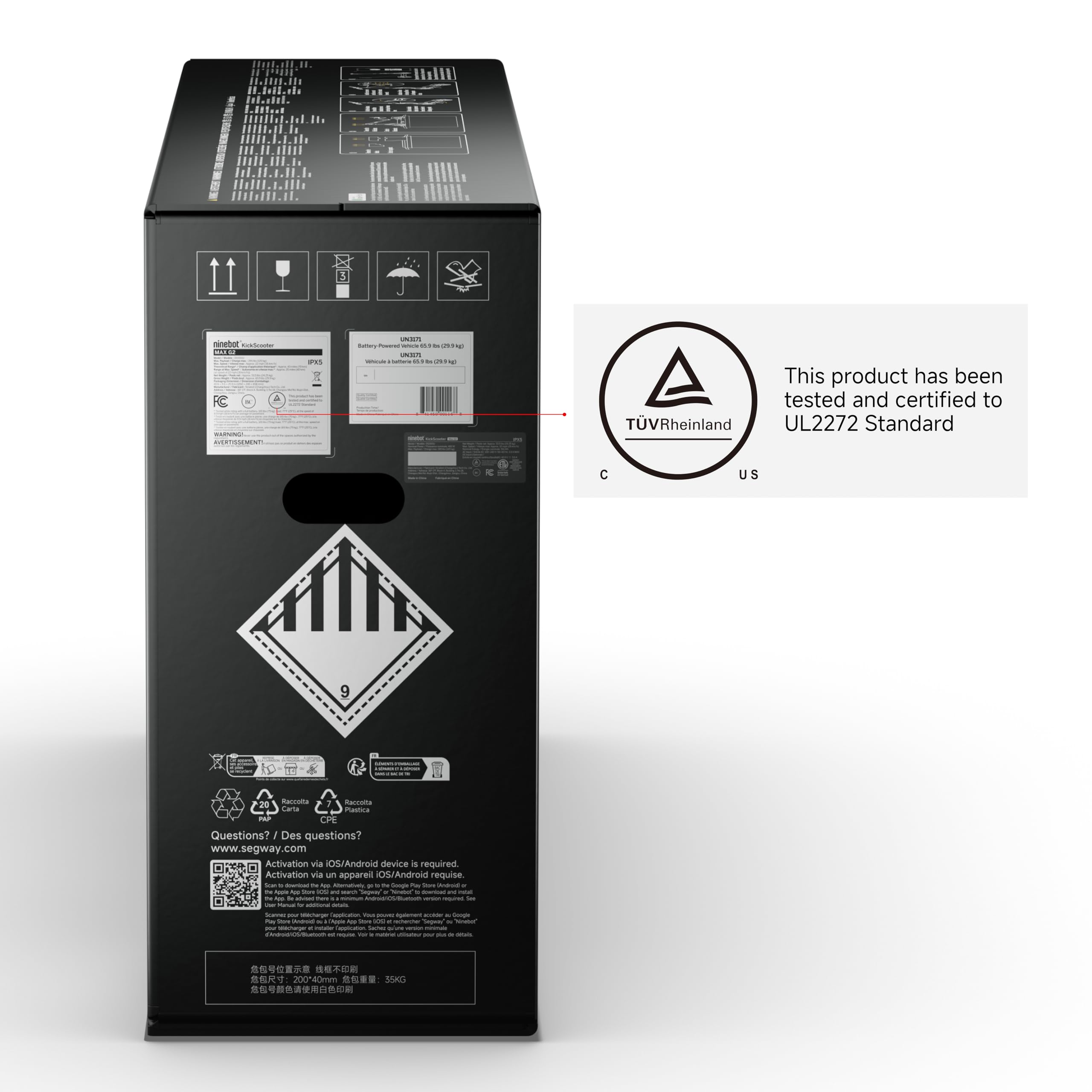 Segway Ninebot MAX G2 Electric KickScooter, Power by 1000W Motor, Up to 43 Miles Range and 22MPH, w/t 10-inch Tires , Dual Brakes & Suspension, Electric Scooter for Adults, UL-2272 Certified