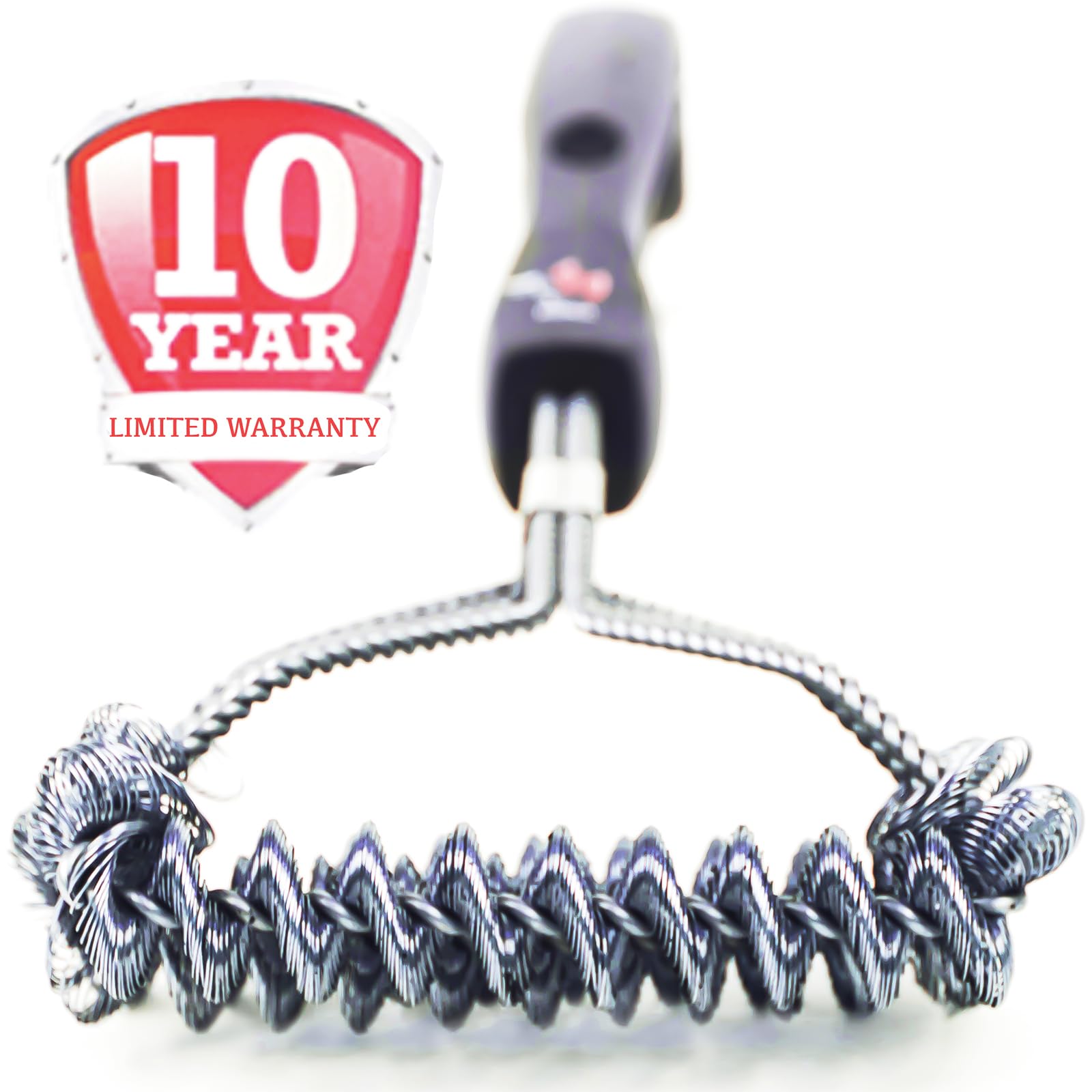 Kona Safe/Clean Grill Brush - Bristle Free BBQ Grill Brush - 100% Rust Resistant Stainless Steel Barbecue Cleaner - Safe for Porcelain, Ceramic, Steel, Cast Iron - Great Grilling Accessories Gift