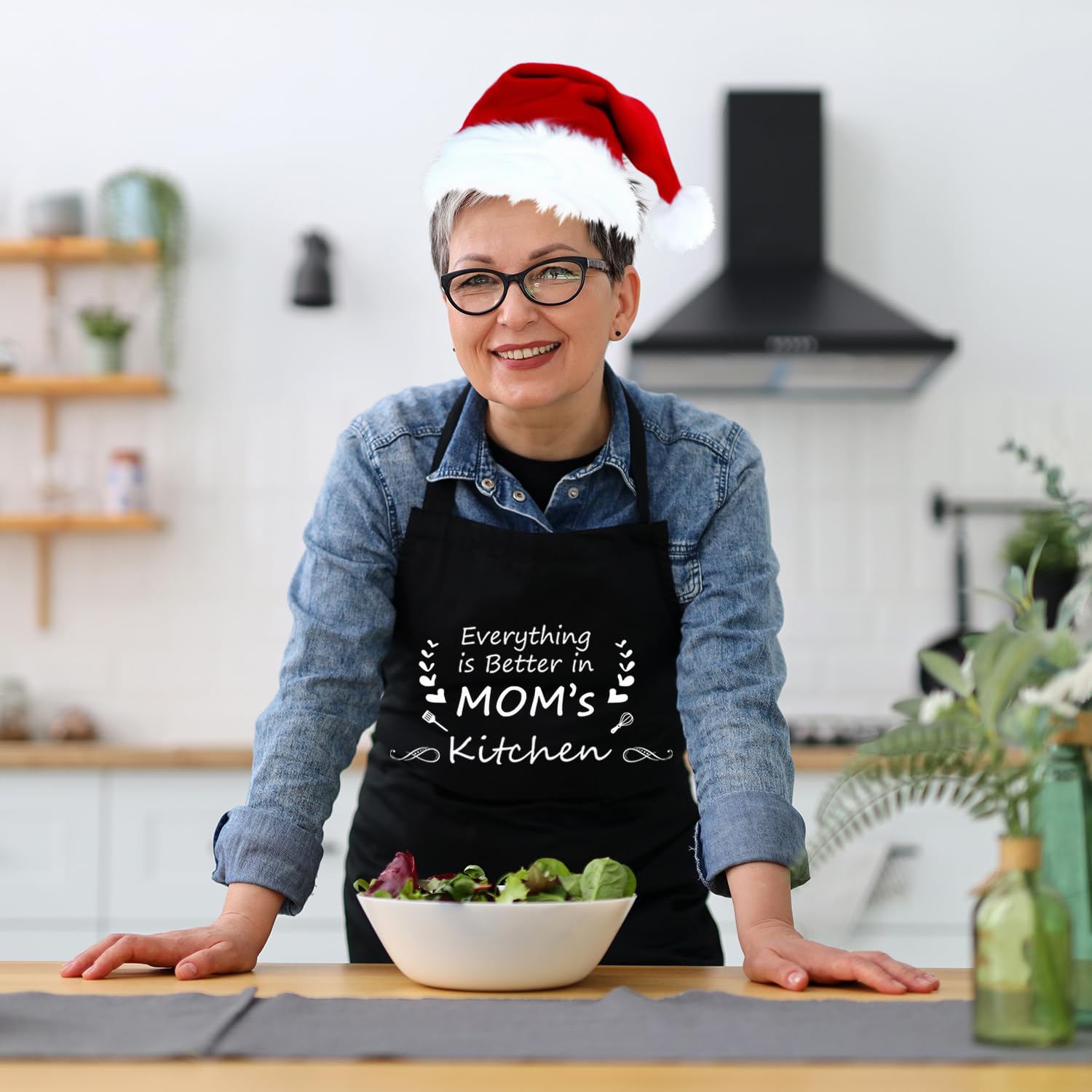 HKOMERE Gifts for Mom, Mom Birthday Gifts from Daughter Son - Cute Apron Gift for Mom - Thanksgiving Mothers Day Birthday Gifts for Mom, The Best Mom Gifts