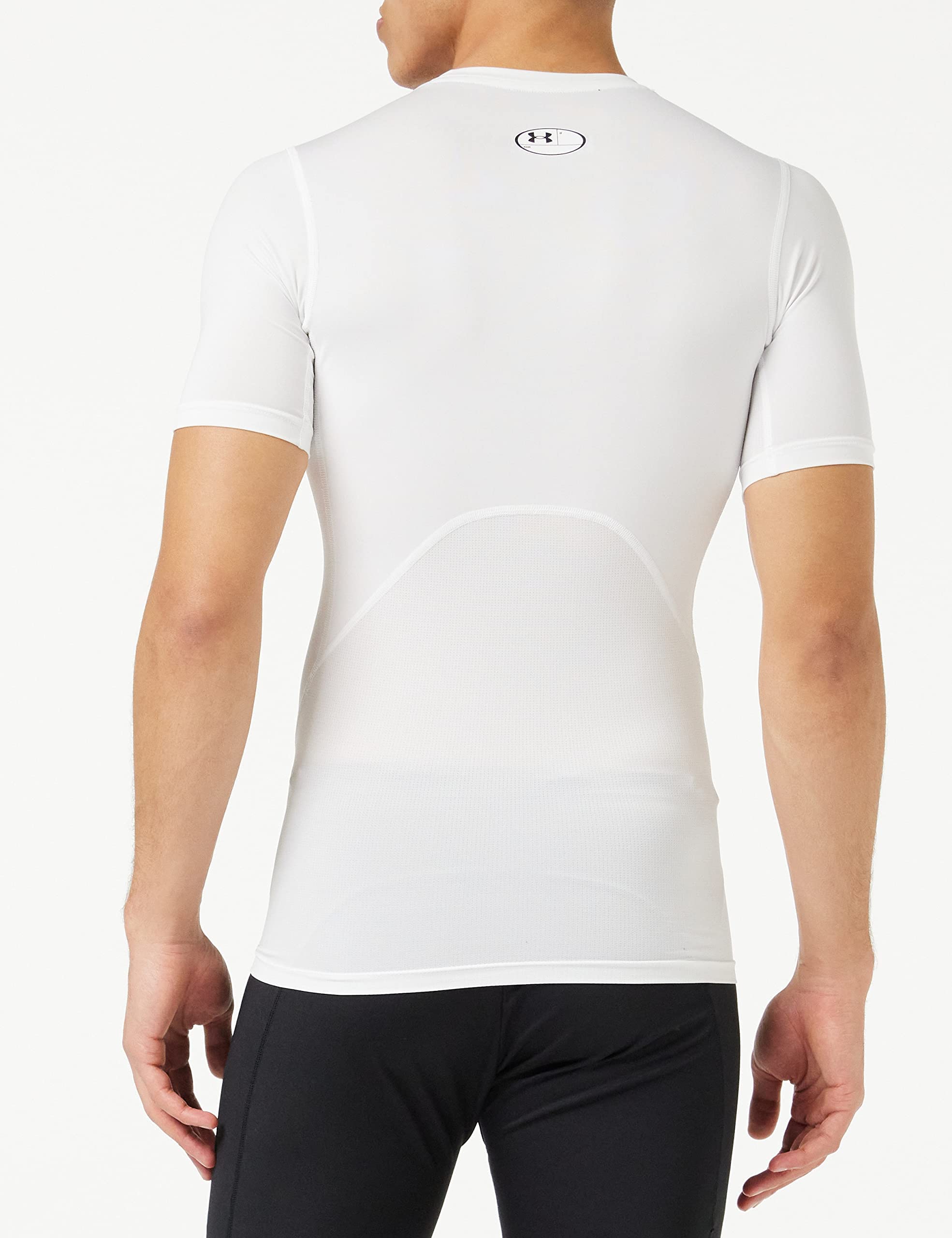 Under Armour Men's Armour HeatGear Compression Short-Sleeve T-Shirt , White (100)/Black, XX-Large