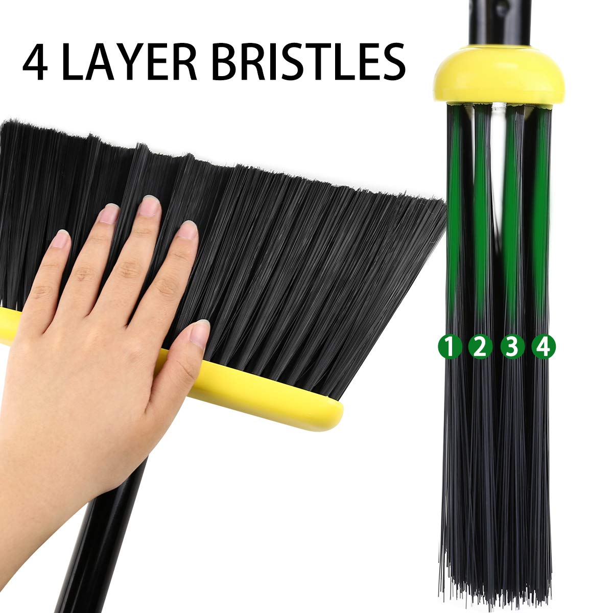 Broom and Dustpan Set,IndoorBroom with Dust pan Combo Set for Home,Angle Kitchen Broom for Floor Sweeping