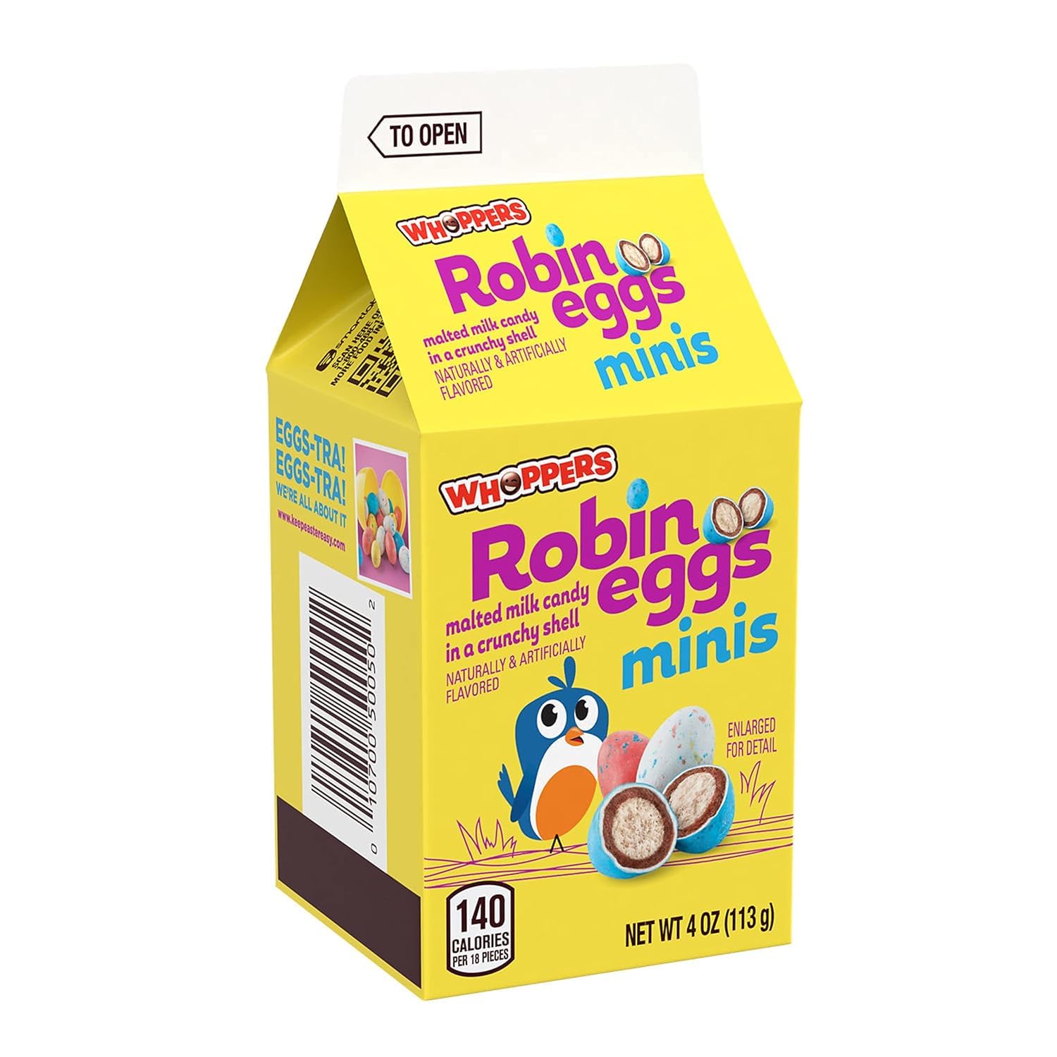 Mini Robin Eggs - Malted Milk Treats - Whoppers - Pack of 2 Cartons - Smiling Sweets - Delicious Idea for Easter Baskets - Perfect to Share with Others