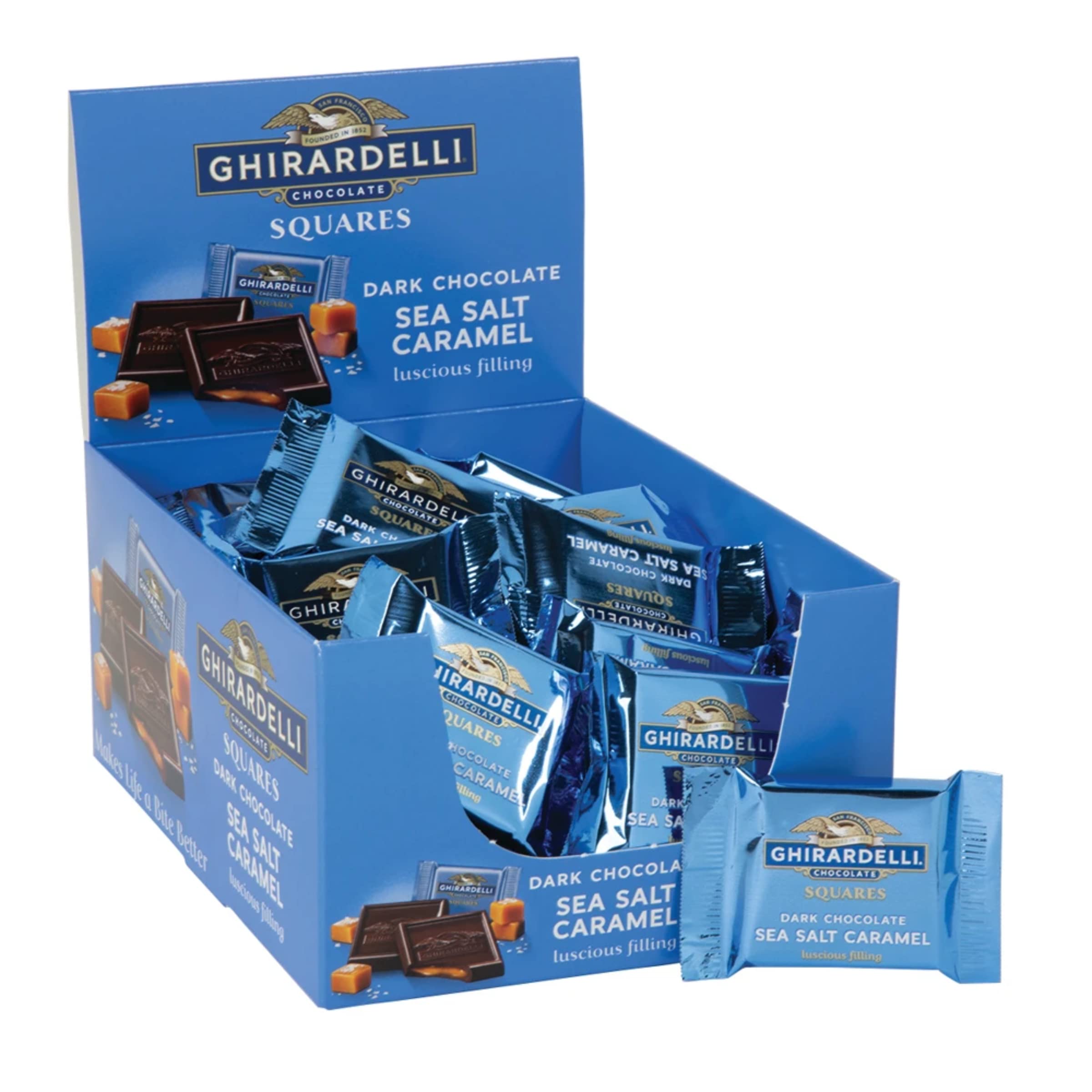 Ghirardelli Dark & Sea Salt Caramel Chocolate Squares, 0.53 Ounce, 50 count
