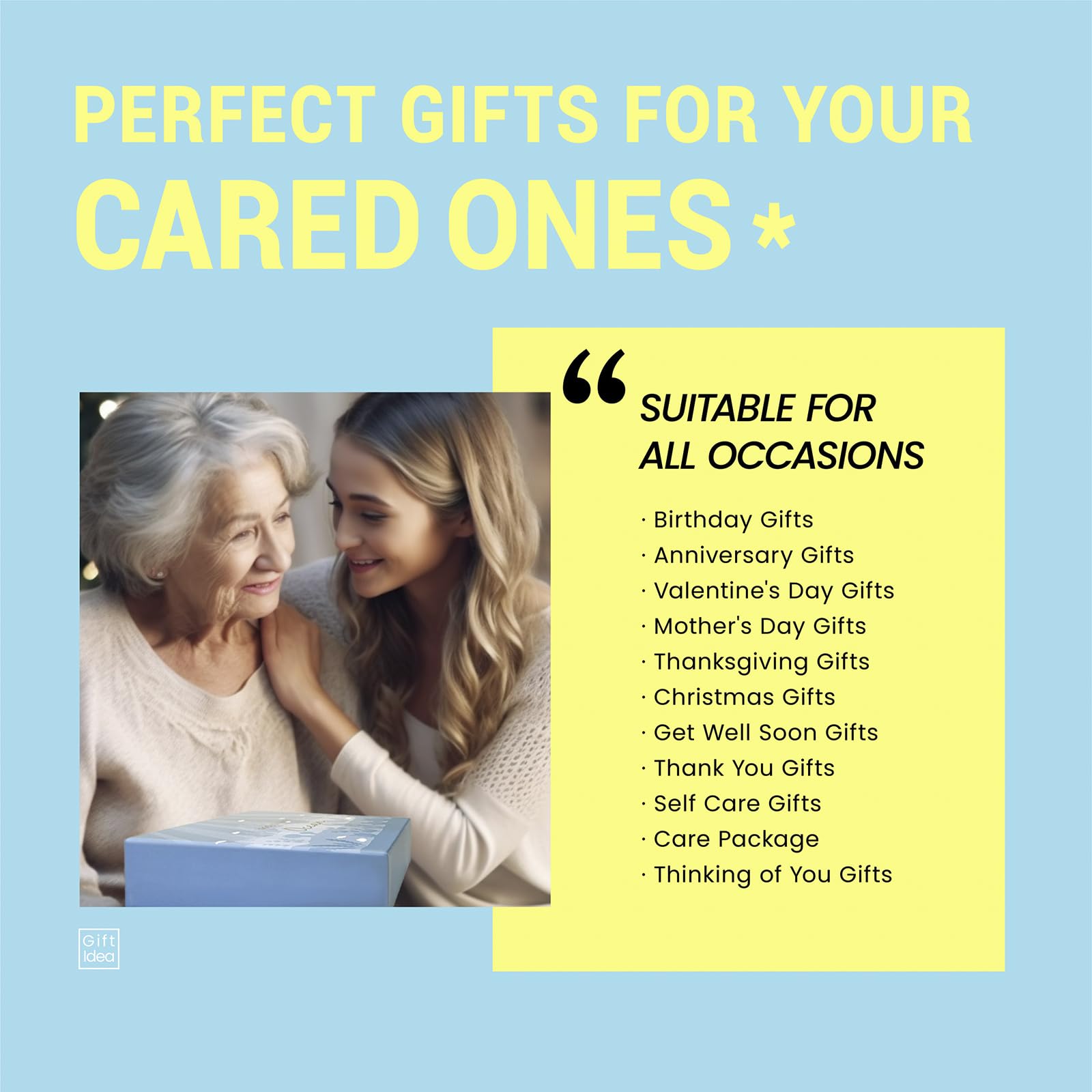 Gifts for Women, Bath and Body Gift Sets for Women with 5 Pcs Ocean Scented Spa Gifts for Women, Bath Gifts for Women with Scented Candle Body Butter Hand Cream Bath Bomb Womens Gifts for Christmas