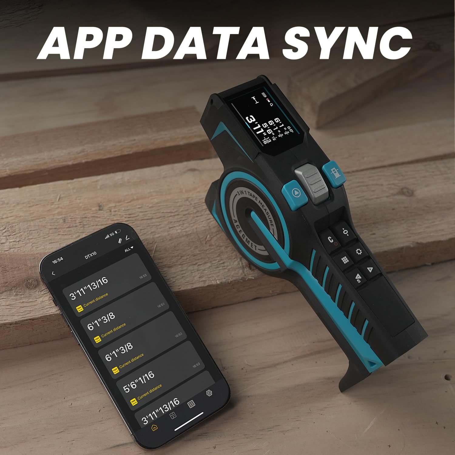 3-in-1 Digital Tape Measure, 330Ft Laser Measurement Tool & Auto Lock Tape with Instant Digital Readout, Extended Laser Line & Incremental Measurement, Replaceable Tape | Swappable Battery | APP Sync