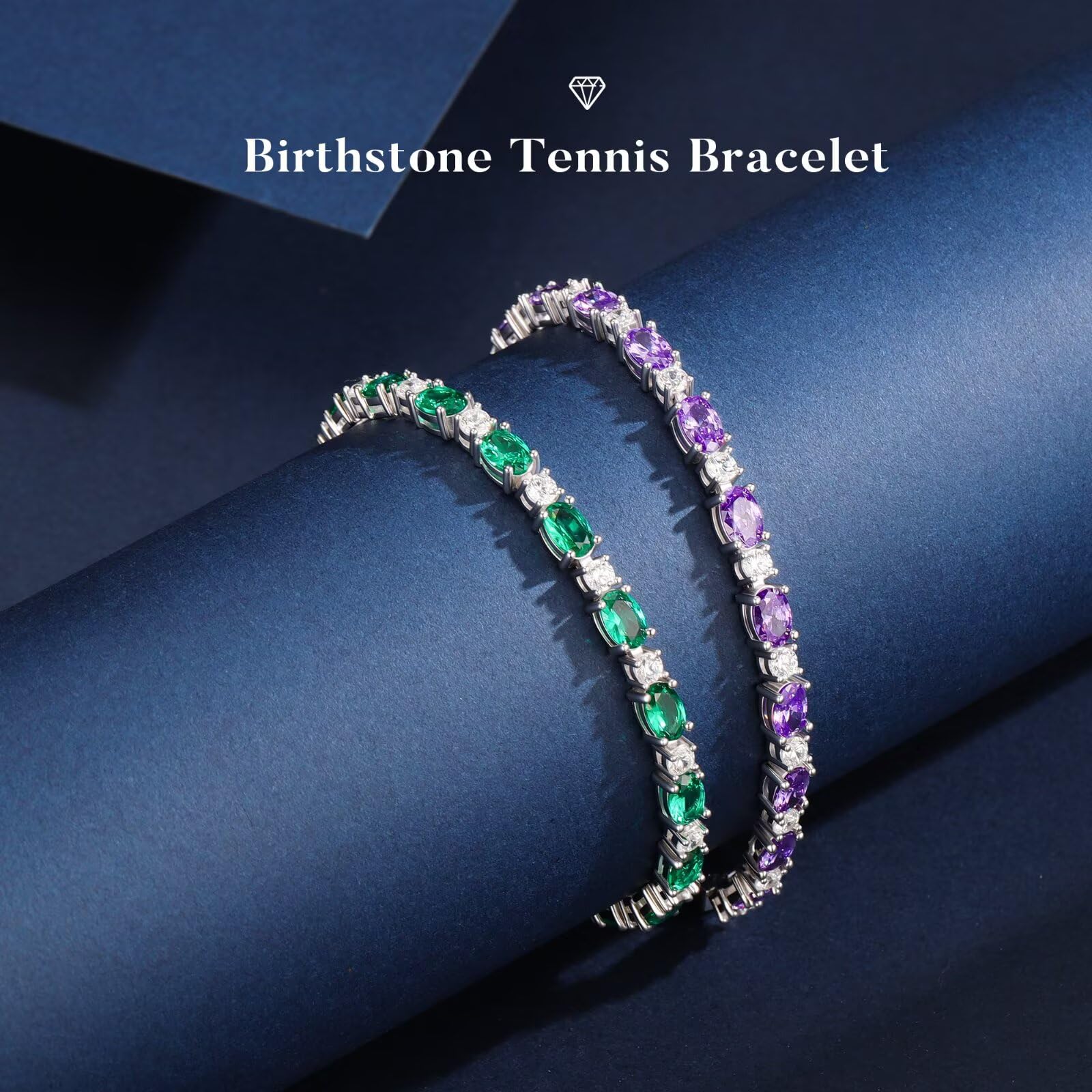Iefil Simulated Pink Sapphire Tennis Bracelets for Women, October Birthstone Bracelet Sterling Silver, Anniversary Birthday Gifts for Women, Jewelry Gifts for Woman Her,6.5"
