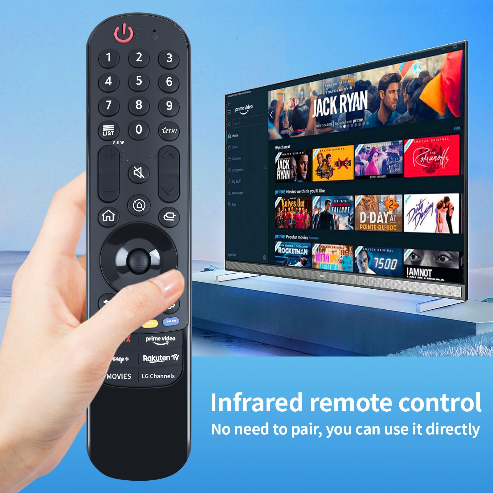New MR23GA Replacement Magic Remote Control Compatible for LG 2023 Magic Smart TV with Netflix PrimeVideo Disney+ LG Channel Shortcut Buttons (NO Voice and Pointer Function