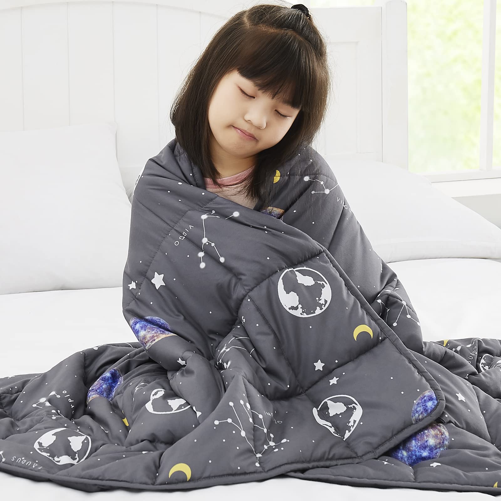 Topcee Weighted Blanket (5lbs 36"x48") Heavy Blanket, Weighted Blanket Cooling Blanket for Sleeping Perfect for 40-60 lbs,Throw Size Breathable Blanket with Premium Glass Bead