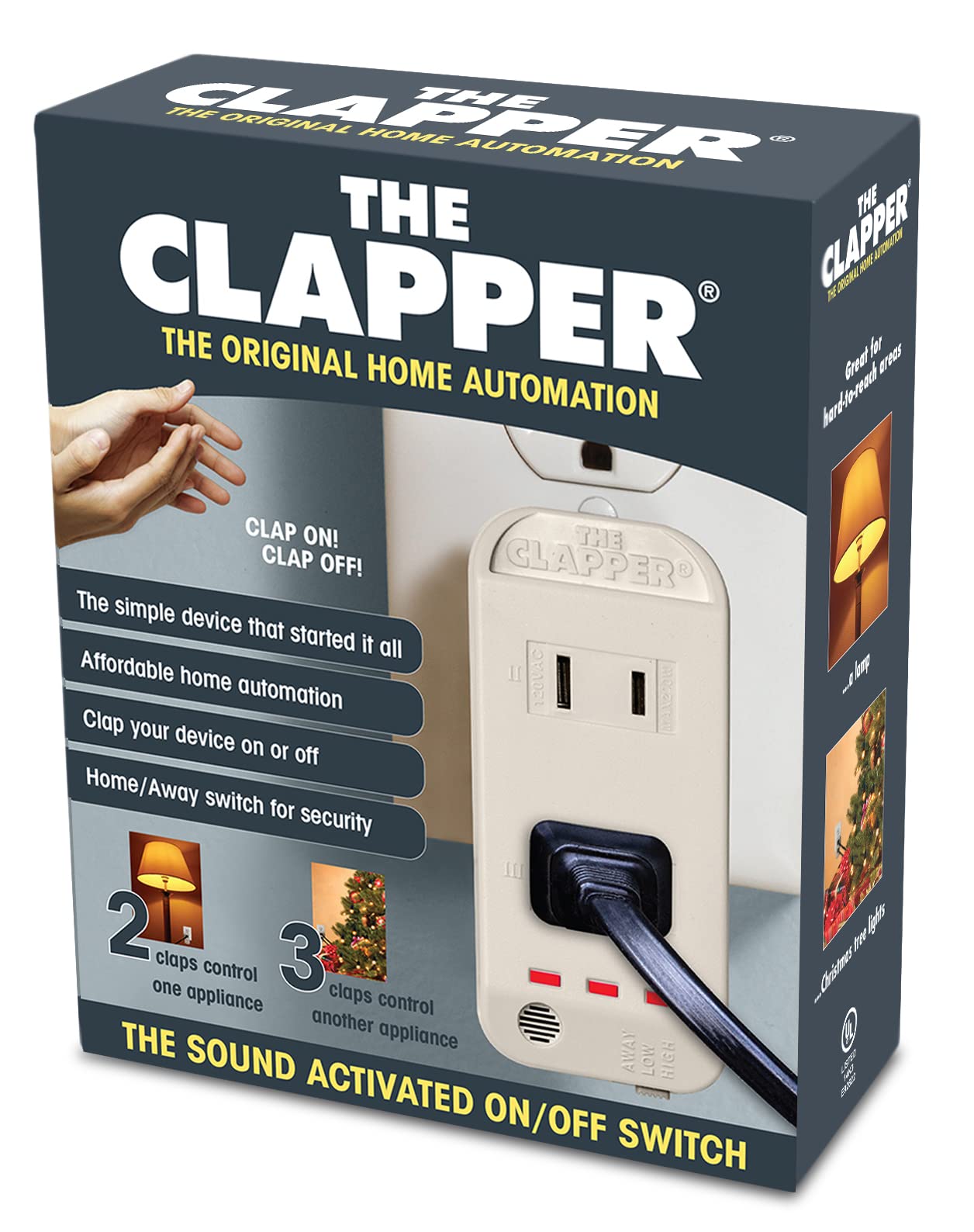 Clapper The Original Home Automation Sound Activated Device, On/Off Light Switch, Clap Detection, As Seen On TV