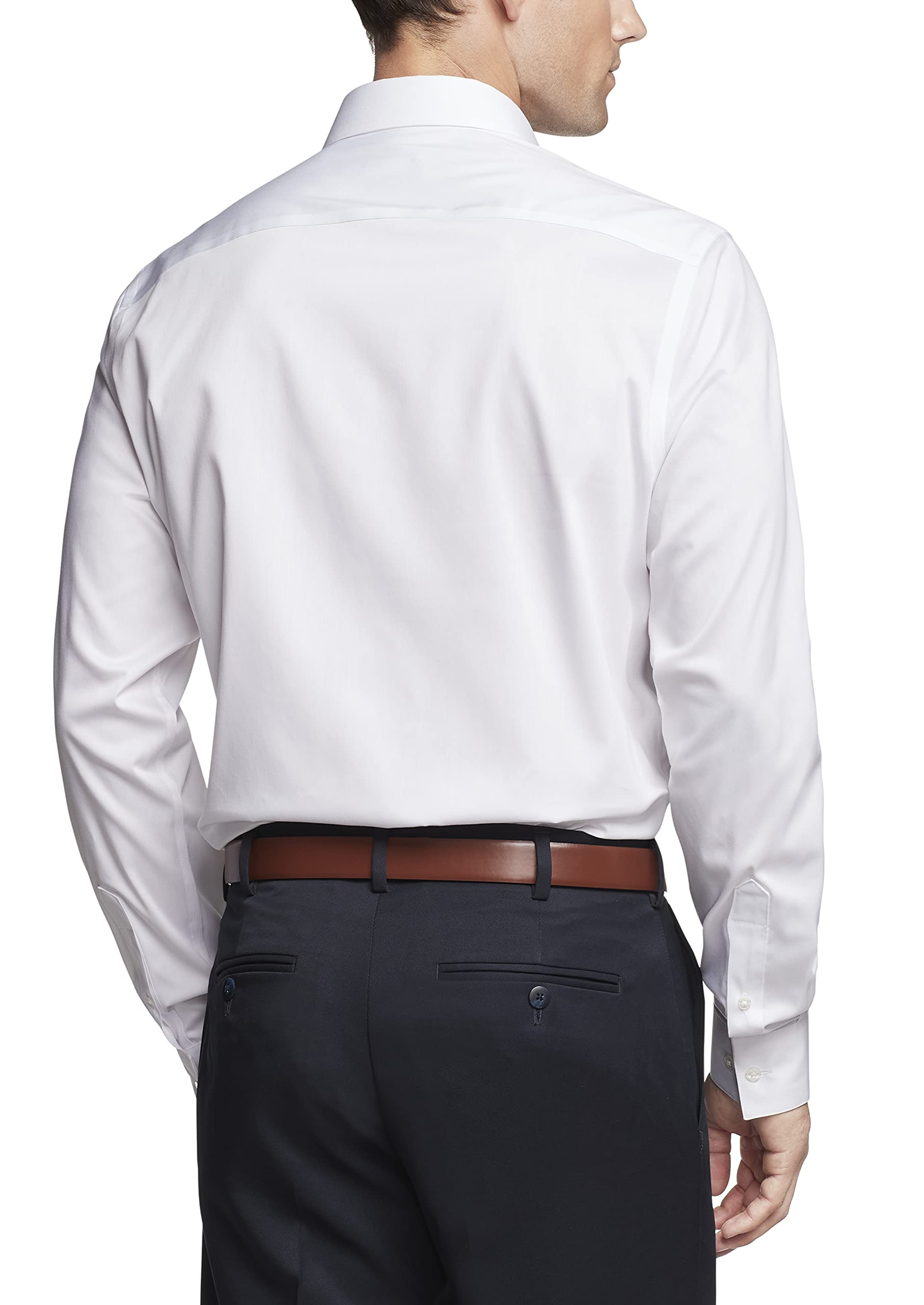 Van Heusen Men's Dress Shirt Regular Fit Ultra Wrinkle Free Flex Collar Stretch, White, 17"-17.5" Neck 36"-37" Sleeve