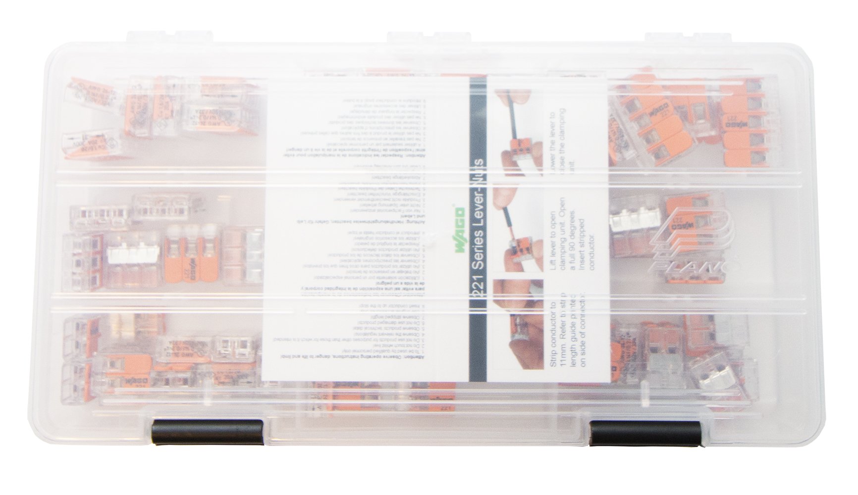 WAGO 221 Lever-Nuts 75pc Wire Connector Assortment Pack with Case