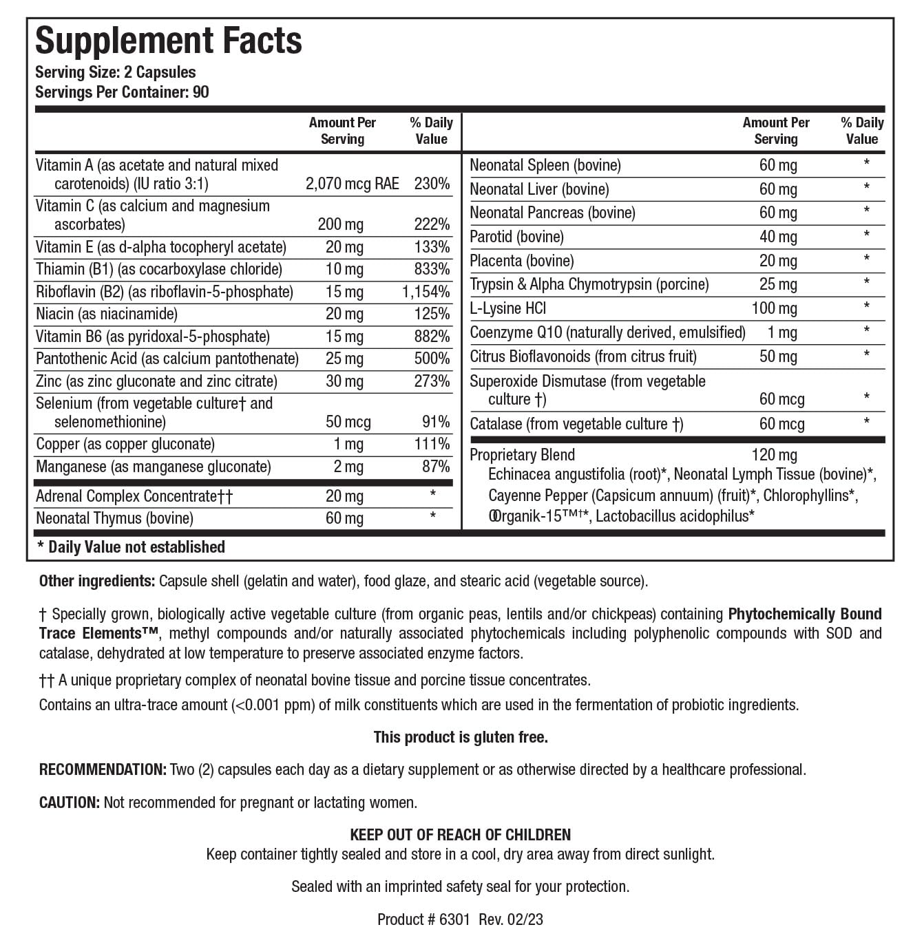 Biotics Research Bio Immunozyme Forte Multivitamin, Echinacea, Cayenne Pepper, Lactobacillus acidophilus, Botanicals, Probiotics, Amino Acids, Organs/Glandulars for Immune System Health 180 Capsules