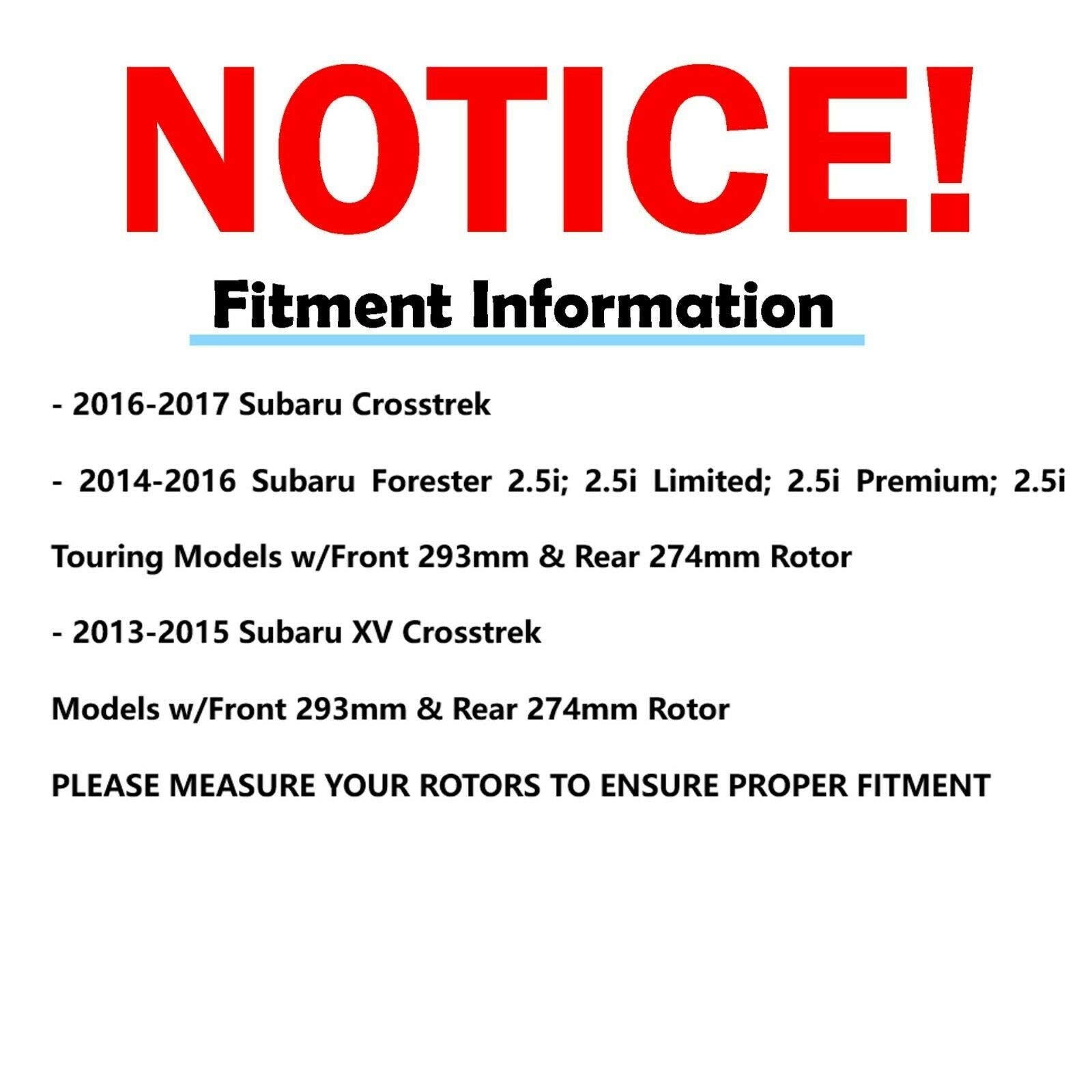 Detroit Axle - Brake Kit for Subaru Forester XV Crosstrek Disc Brake Rotors Ceramic Brakes Pads Replacement Front and Rear, Brakes and Rotors