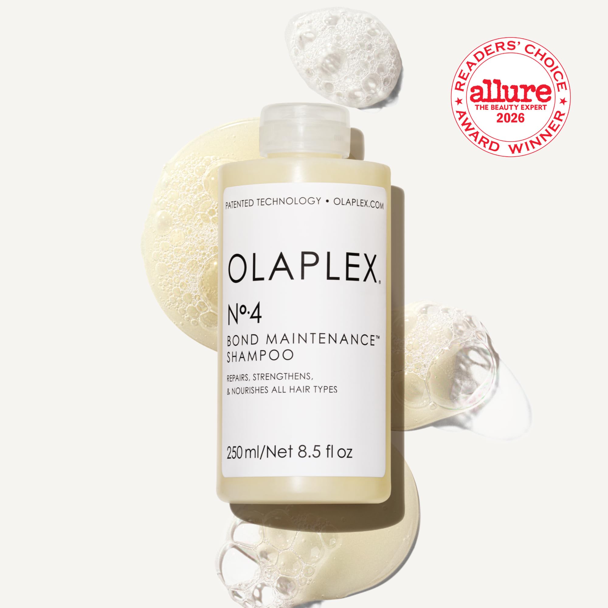 Olaplex Nº. 4 Bond Maintenance Shampoo: Reduces Breakage & Strengthens Hair | Hydrates, Smooths & Detangles | For Coily, Curly, Straight, and Wavy, Stocking Stuffer, 250 mL / 8.5 Fl Oz