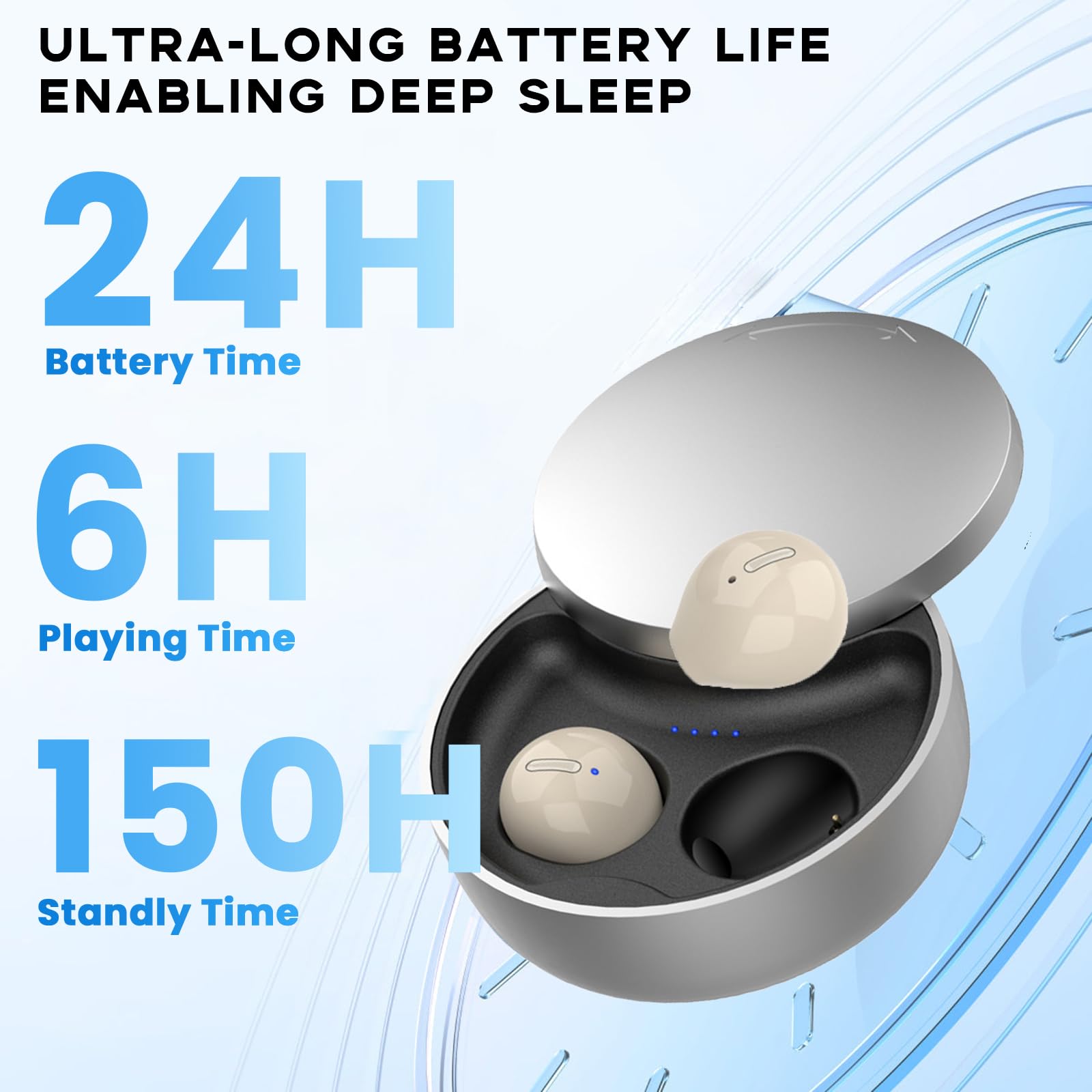 Yonblow Sleep Earbuds Bluetooth 5.4 in Ear Light-Weight Headphones, Mini Wireless Sleep Earbuds for Side Sleepers, Ultra-Thin Noise Cancelling Headphones, Clear Calls Invisible Earbuds(Yellow)