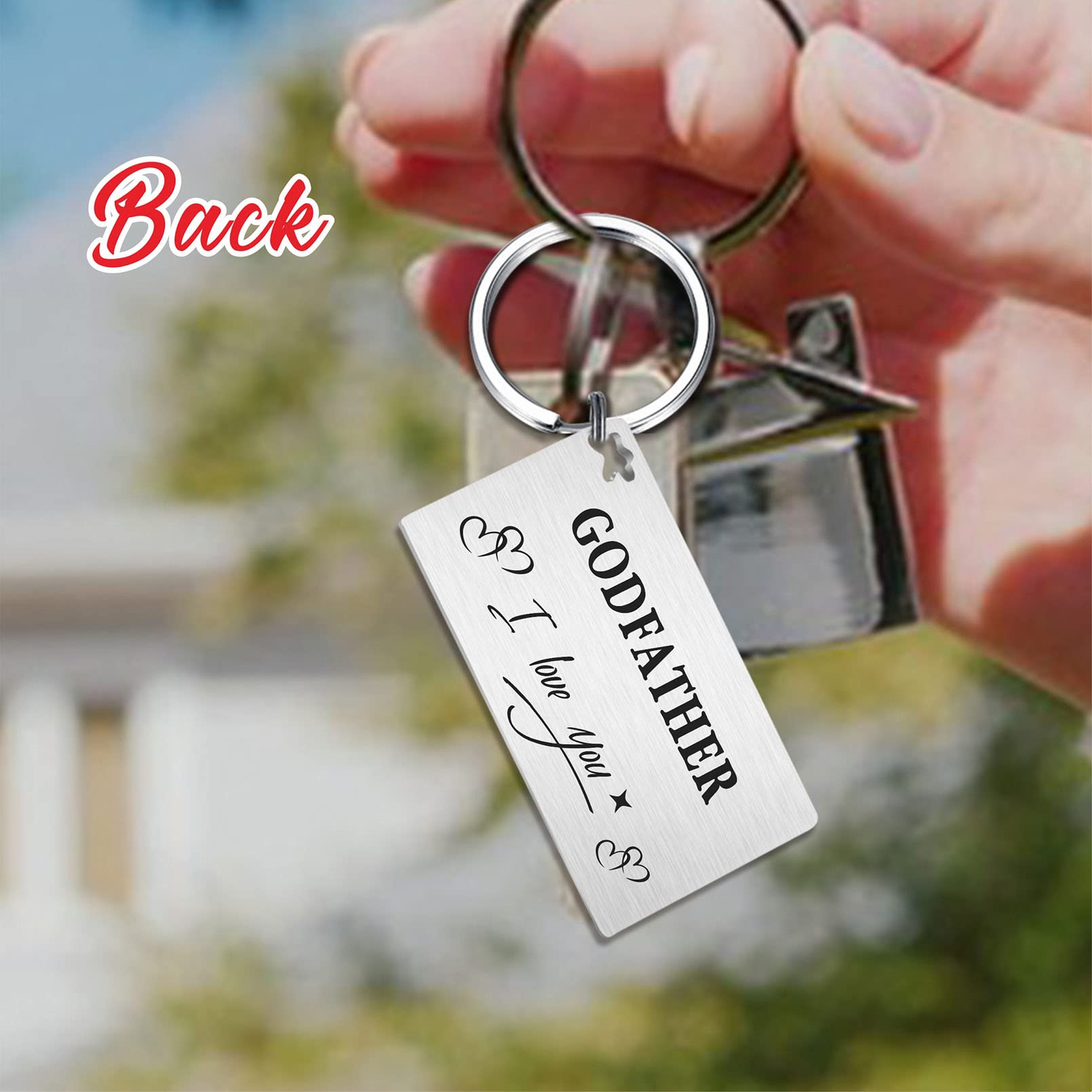 Gezxin Godfather Gift - Happy Birthday Godfather Keychain from Godchild Goddaughter- Godfather Godad Proposal Christmas Xmas Thanksgiving Valentines Father's Day Easter Present from Godson