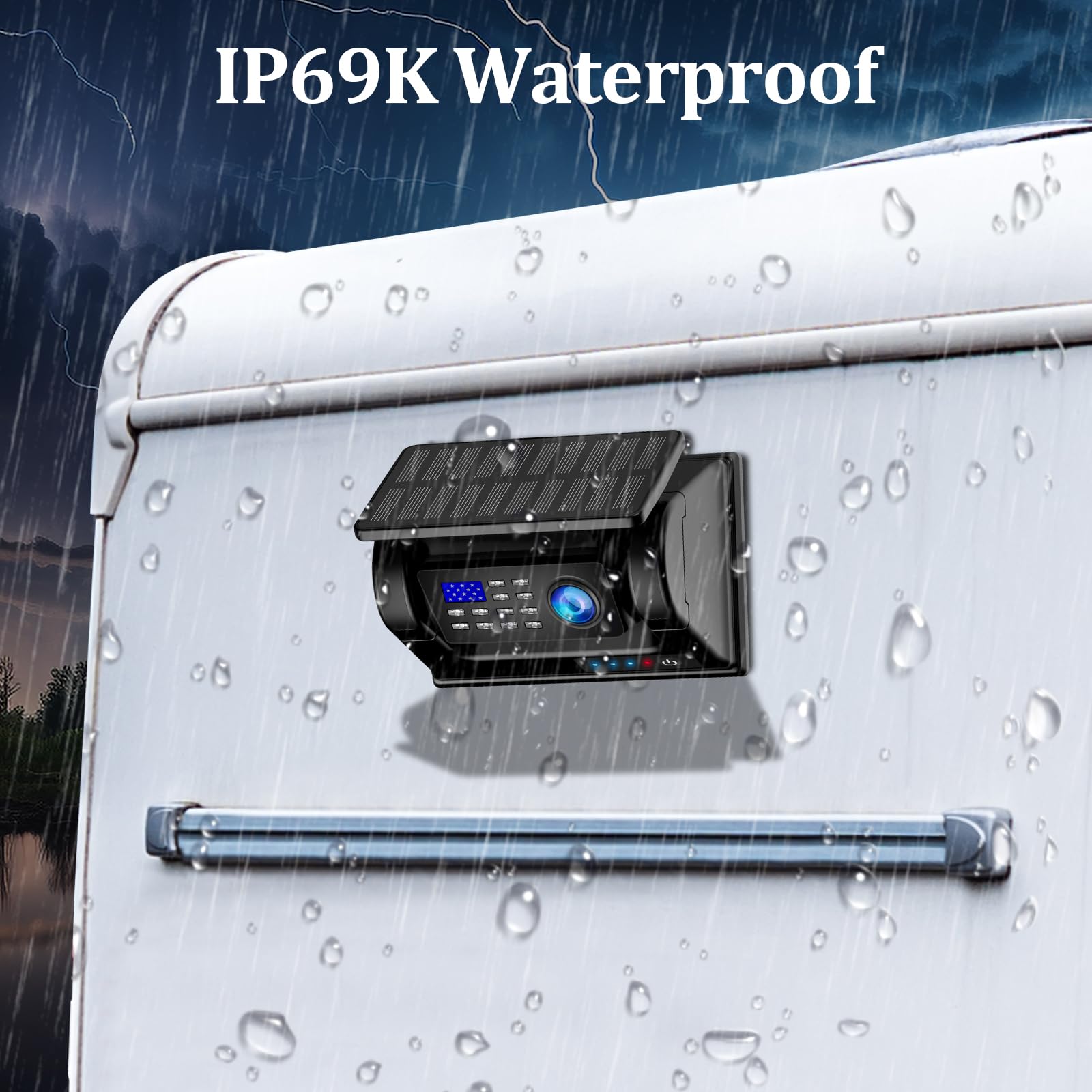 Magnetic Solar Wireless Backup Camera: 5 Inch DVR 1080P HD IPS Monitor, Rechargeable Reverse Camera System, Portable Cordless Rear View Camera for Truck RV Camper Hitching Gooseneck Horse Trailer