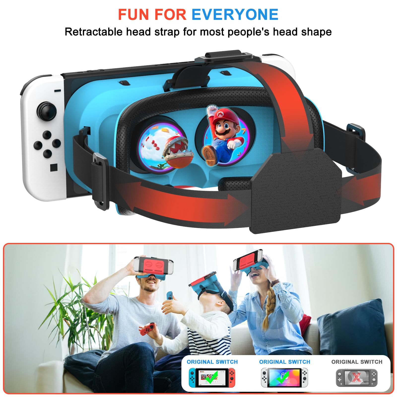 WinDrogon VR Headset, Designed for Nintendo Switch & Switch OLED Accessories for Switch VR Games, Labo VR and YouTube VR, VR Glasses with Adjustable Pupil Distance and Adjustable Switch Goggles Strapβ¦