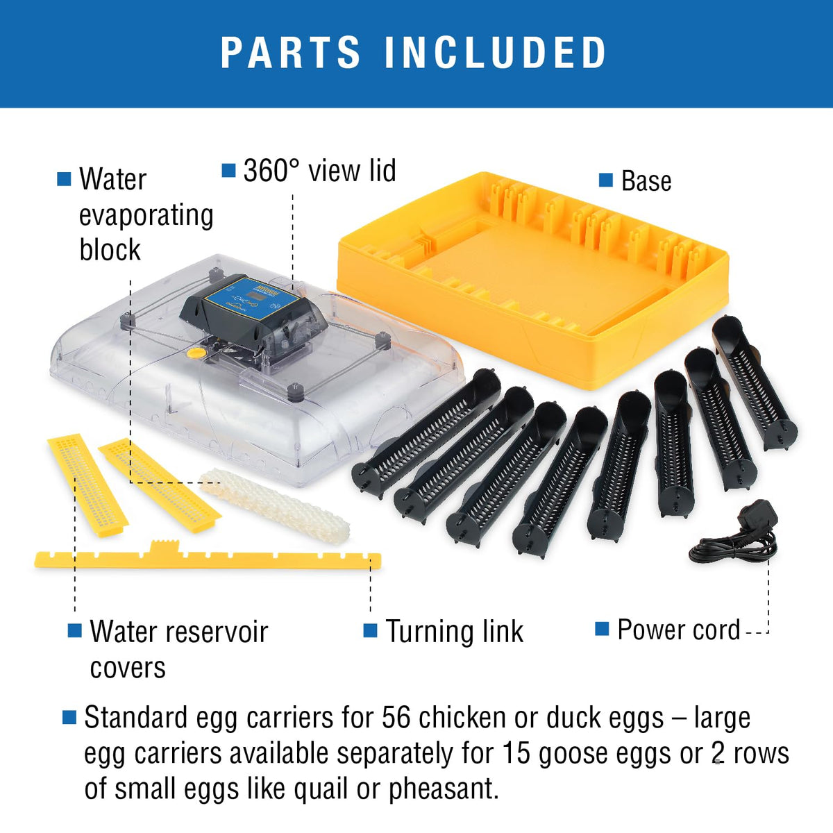Brinsea Ovation 56 EX Egg Incubator With Automatic Humidity Control and Egg Turning for Hatching 56 Chicken, Duck, Other Bird Eggs, Precision Digital Controls, Temperature Alarms