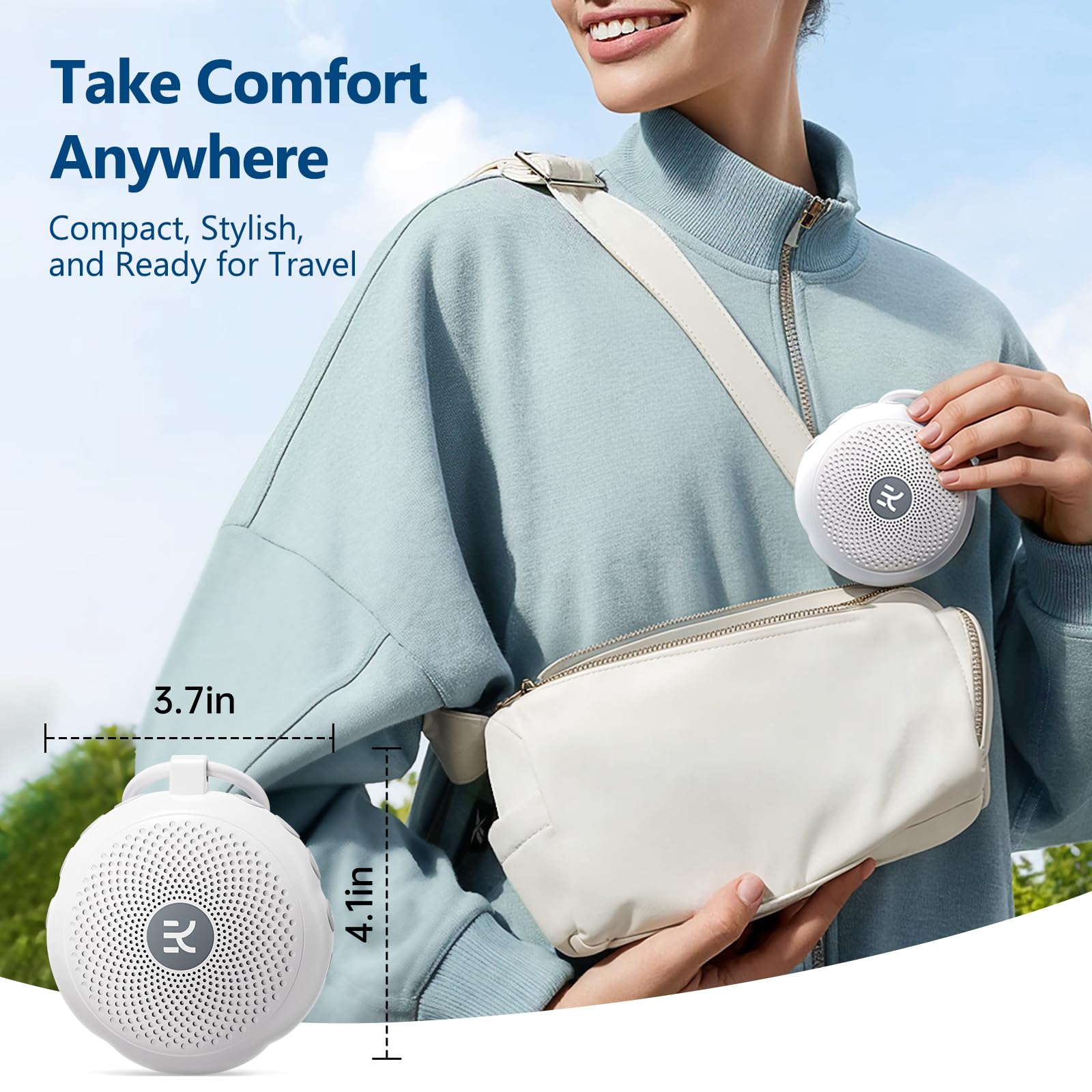 πππ°ππ¬π Kinglucky SleepEase Portable Sound Machine (TOP Sound Quality & 18 Effective Soothing Sounds) White Noise Sound Machine for Sleep, Focus, Relaxation, Home, Office, Travel, Adult & Baby