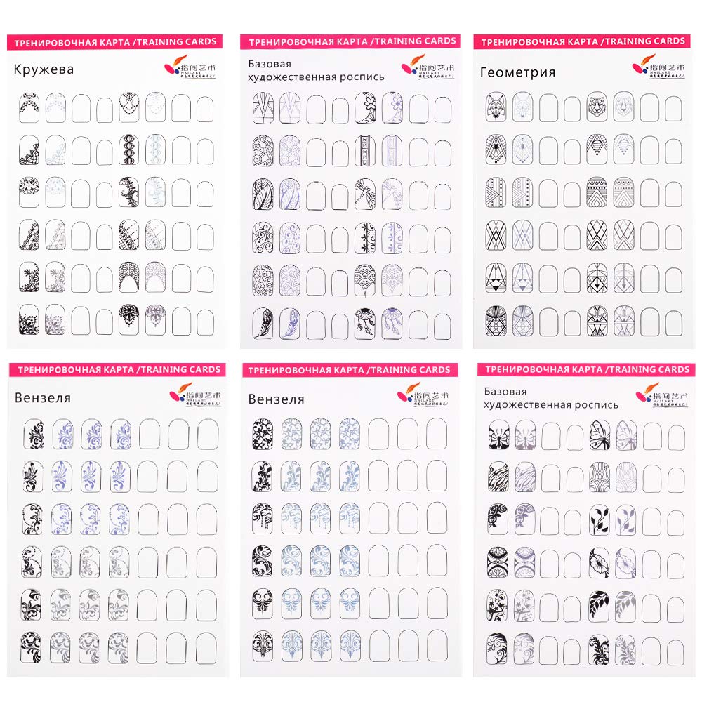 Acrylic Nail Art Practice With 3pc Nail Liner Pen 180pcs Nail Wipes Lines Drawing Painting Template Learning Book Easy To Clean Can Be Reused Manicure Tools For Beginner