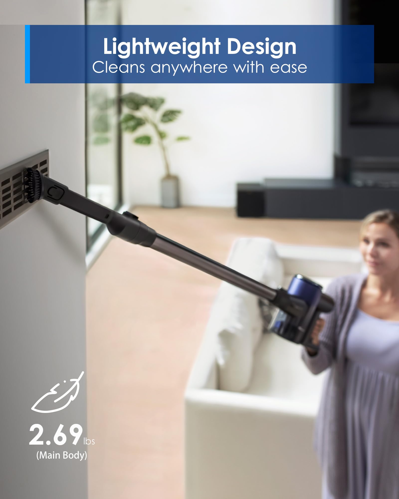 Tineco Pure ONE Station FurFree Cordless Vacuum Cleaner with 3L Auto Dust Base, Smart Stick Vacuum Cleaner Powerful Suction & Lightweight, ZeroTangle Brush for Hard Floor, Carpet & Pet Hair, Blue