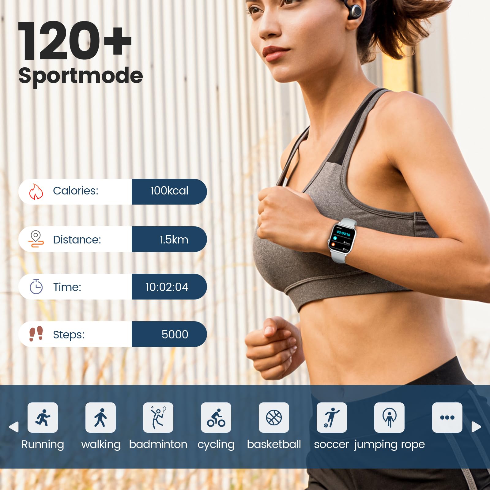 elfofle Smart Watches for Women,1.83" Fitness Tracker with Answer/Make Calls/Sleep Monitor/IP67 Waterproof /SpO2 Fitness Tracker/Sleep Monitor Watch for Android iOS (Silver)