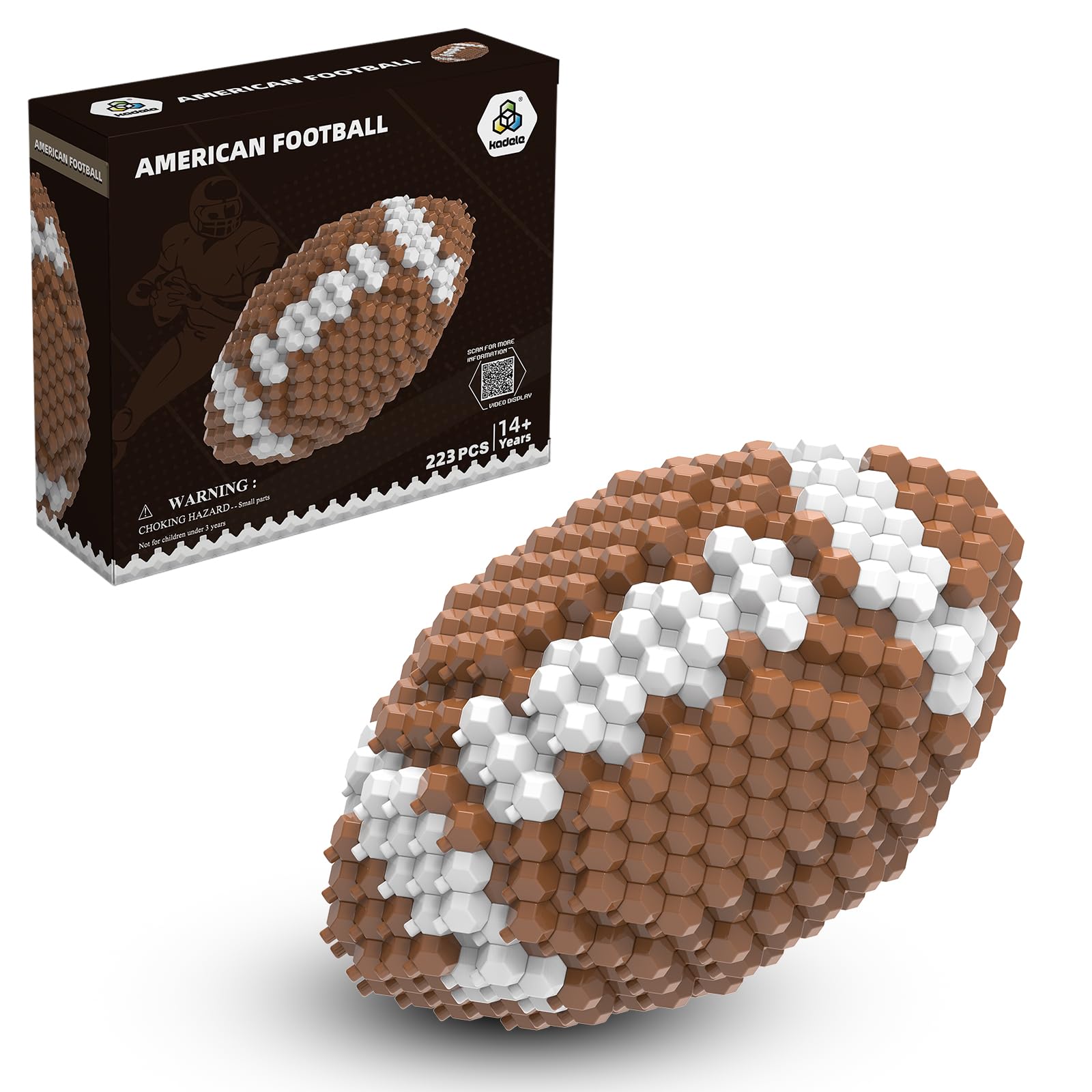 KADELE Football Block Set, Adults challenging STEM Block Decoration, Miniature 3D Educational Toys for 14 Years and Above, (223 Pieces)