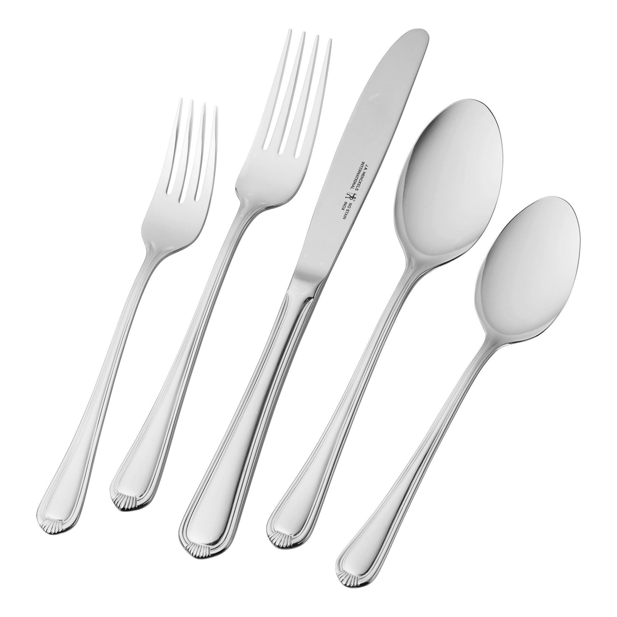 HENCKELS Alcea 65-Piece Flatware Set, Stainless Steel, Silver