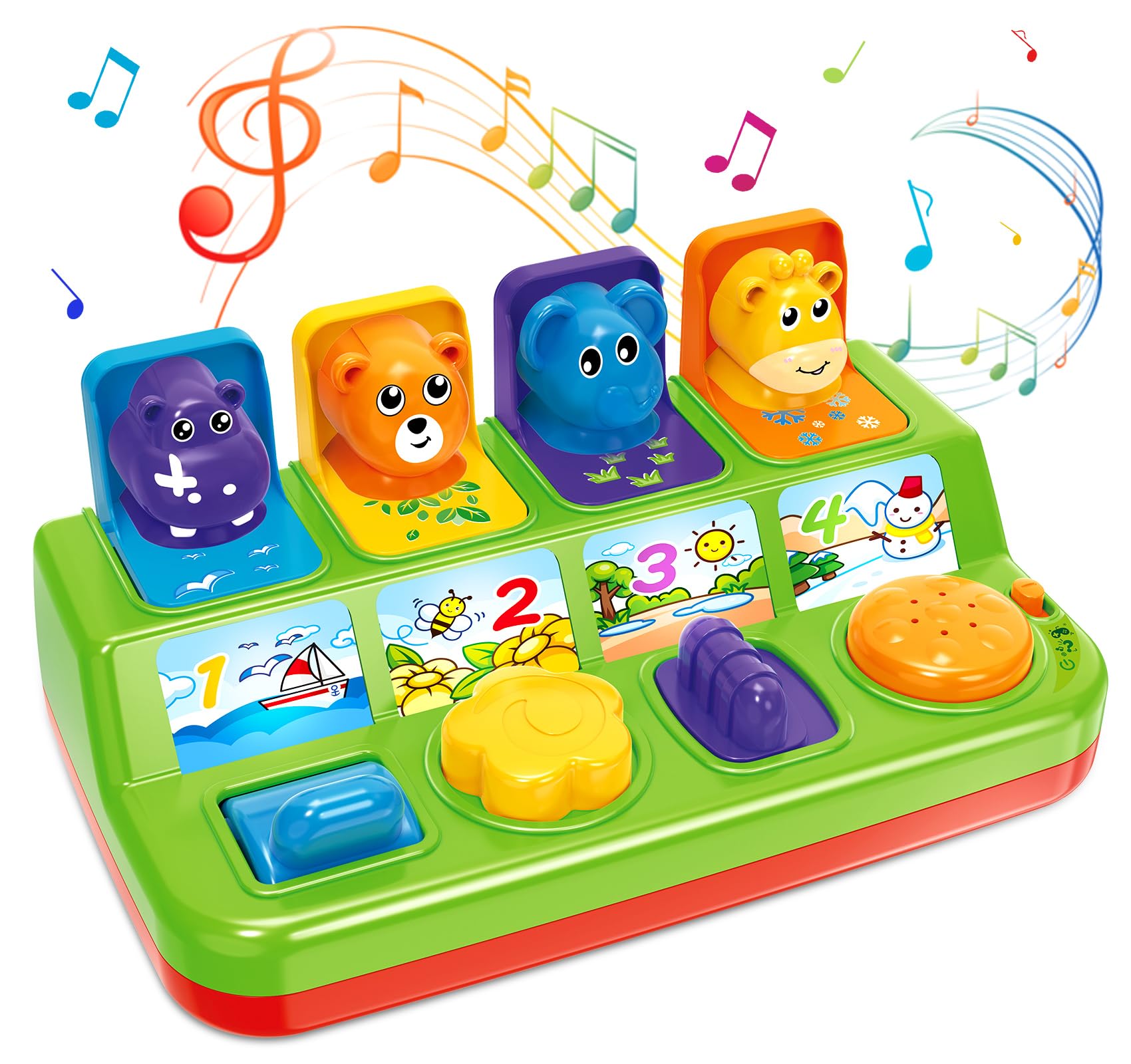 Baby Toys for 6 7 8 9-12 Months, Musical Pop-Up Cause and Effect Toys with Light & Music for 12-18 Months,Early Learning Educational Toys for Toddlers 1-3 Year Old, Ideal Gifts for Babies Boys Girls
