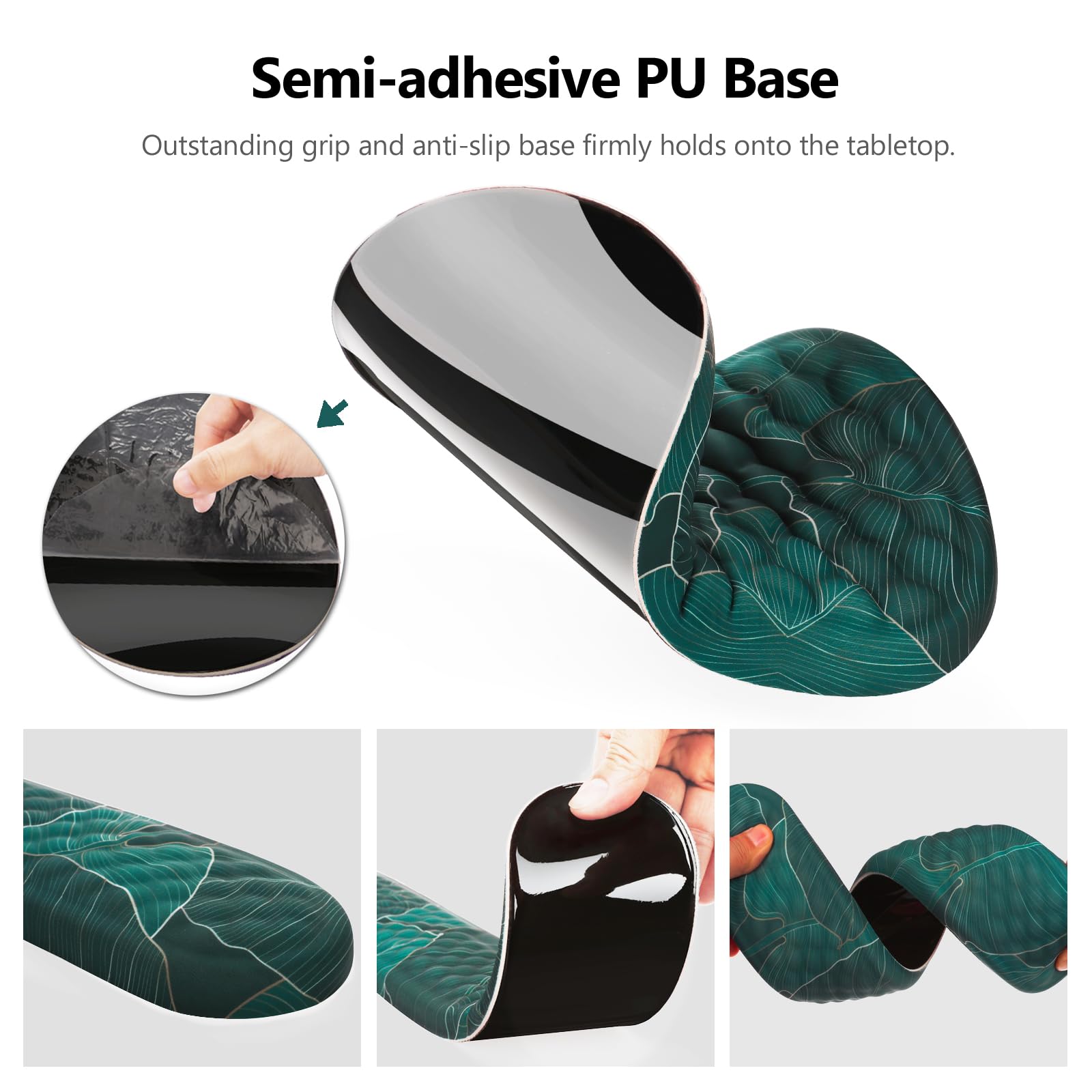 Mouse Pad Wrist Support, Laokiiy 2 in1 Keyboard Wrist Rest+ Ergonomic Mouse Pad, Non-Slip Wrist Rest for Computer Keyboard, Made Easy Typing & Relieve Wrist Pain(Banana Leaf Green)
