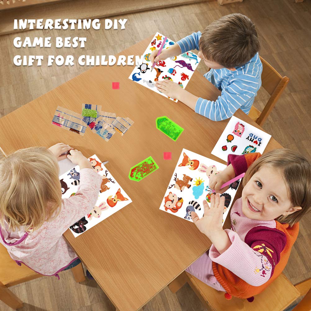 Labeol Diamond Art Kits for Kids Boys and Girls Ages 6-8-10-12 Easy to DIY Creative Diamond Art Sticker Craft by Numbers Kits for Kids and Adult Beginners