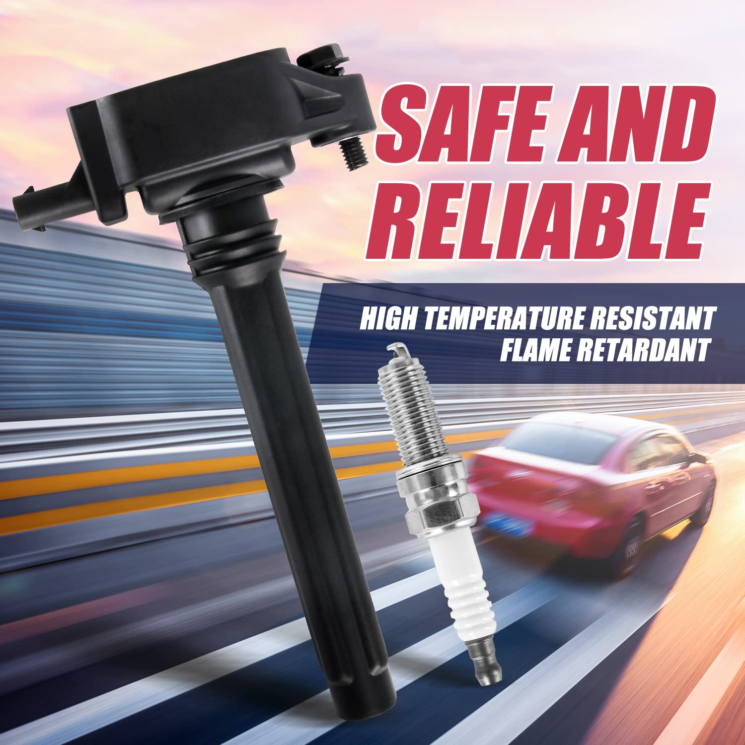 RANSOTO 3.6L V6 UF648 C1791 Ignition Coil Pack with Iridium Spark Plug 97390 Compatible with Chrysler 200 300 Town & Country Dodge Challenger Charger Durango Journey RAM Jeep Grand Cherokee Wrangler