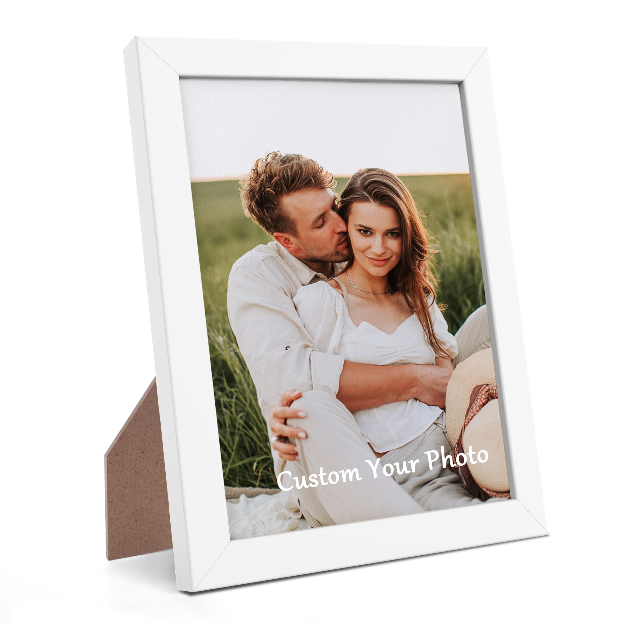 GagetElec Custom Canvas Prints with Your Photos,Personalized Picture on Canvas Desk Decor Christmas Gifts for Family,Friends (8" X 10") (Wood)